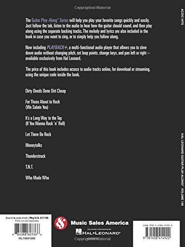 AC/DC Hits Guitar Play-Along Book Vol.149 with Online Audio - Guitar Sheet Music & Tabs for Rock Fans | Perfect for Practice, Performances & Jam Sessions