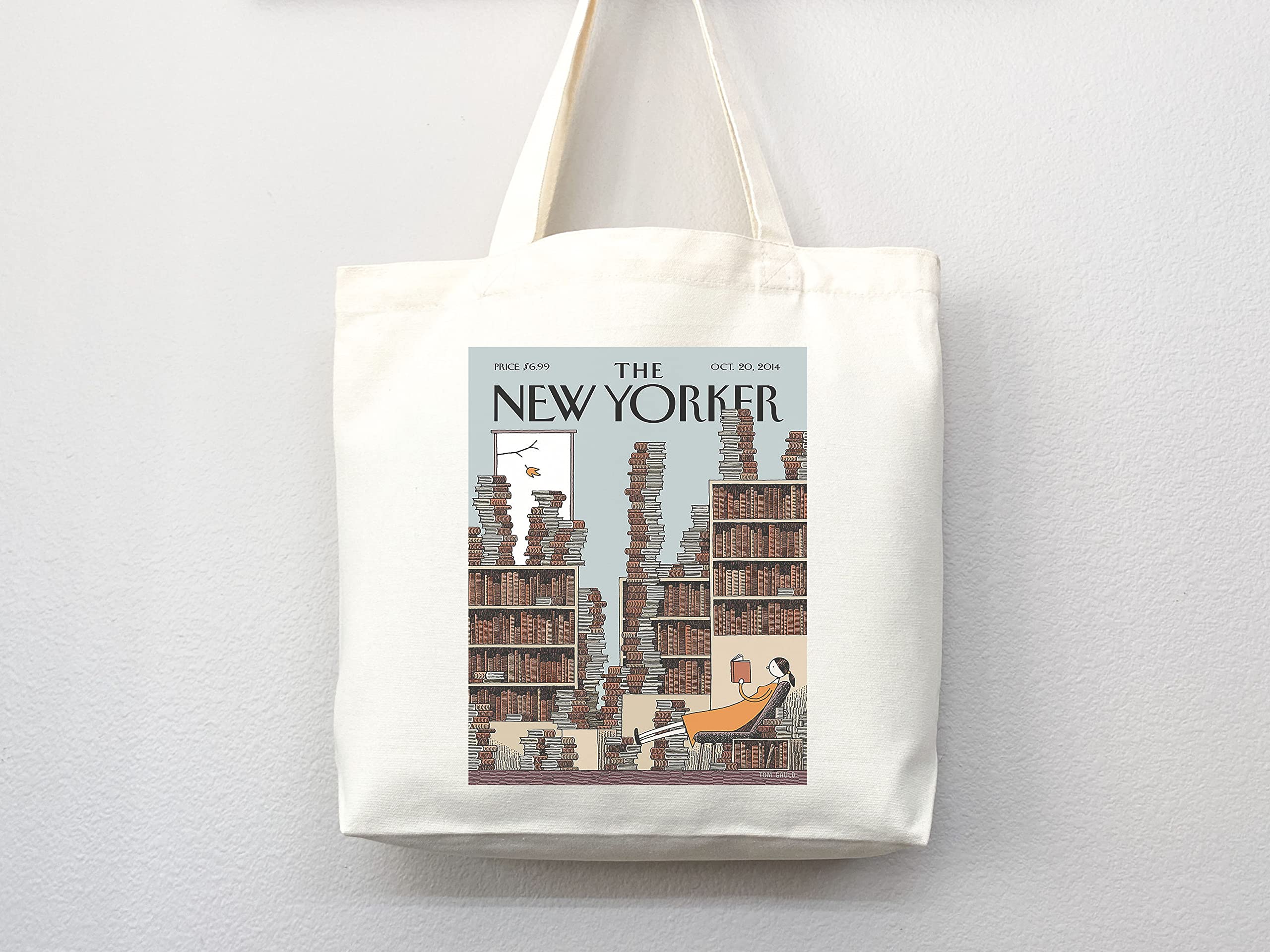 Stylish New Yorker Magazine Tote Bag - Artistic NYC Themed Canvas Shopper for Everyday Use, Work, Grocery Shopping & Beach Trips