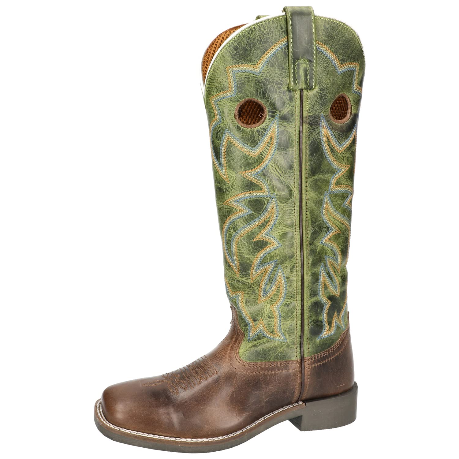 Smoky Mountain Western Boots for Boys - Maverick Square Toe Pull On Cowboy Boots 3208Y | Durable Leather Riding Boots for Kids, Ranch Work & Country Style Outfits