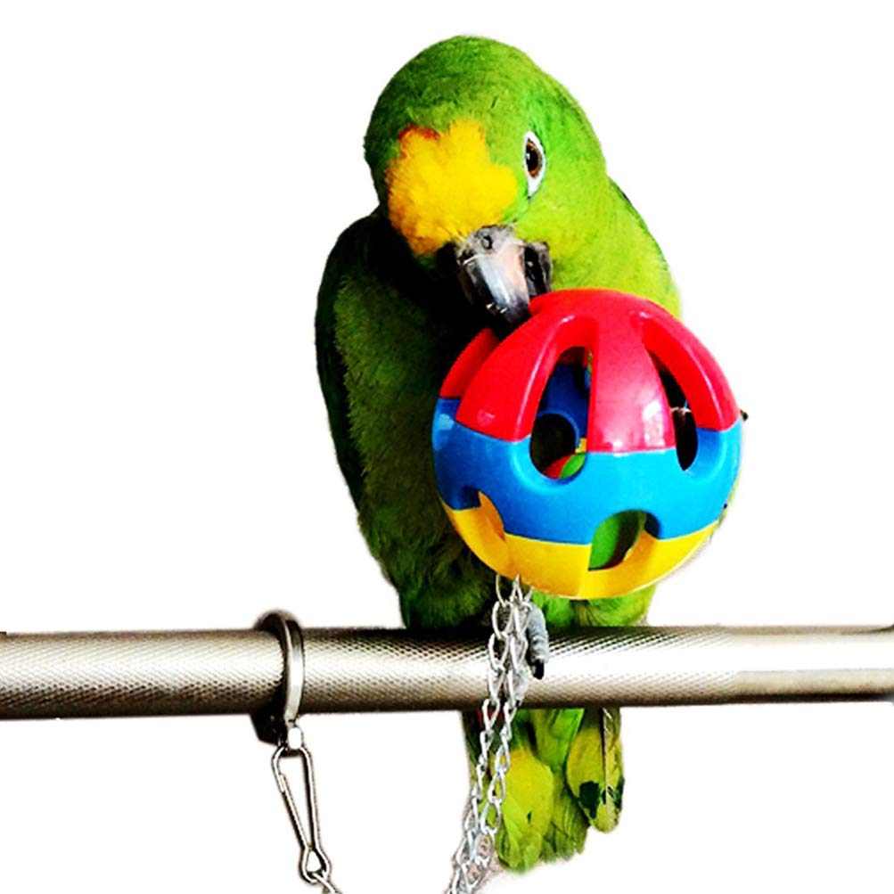 Balacoo Parrot Toys - 3pcs Interactive Chew Bite Toys for Cockatiels, Conures & Lovebirds | Hollow-Out Feet Rattle, Educational & Fun Playing | Perfect for Training, Boredom Relief & Bonding Time