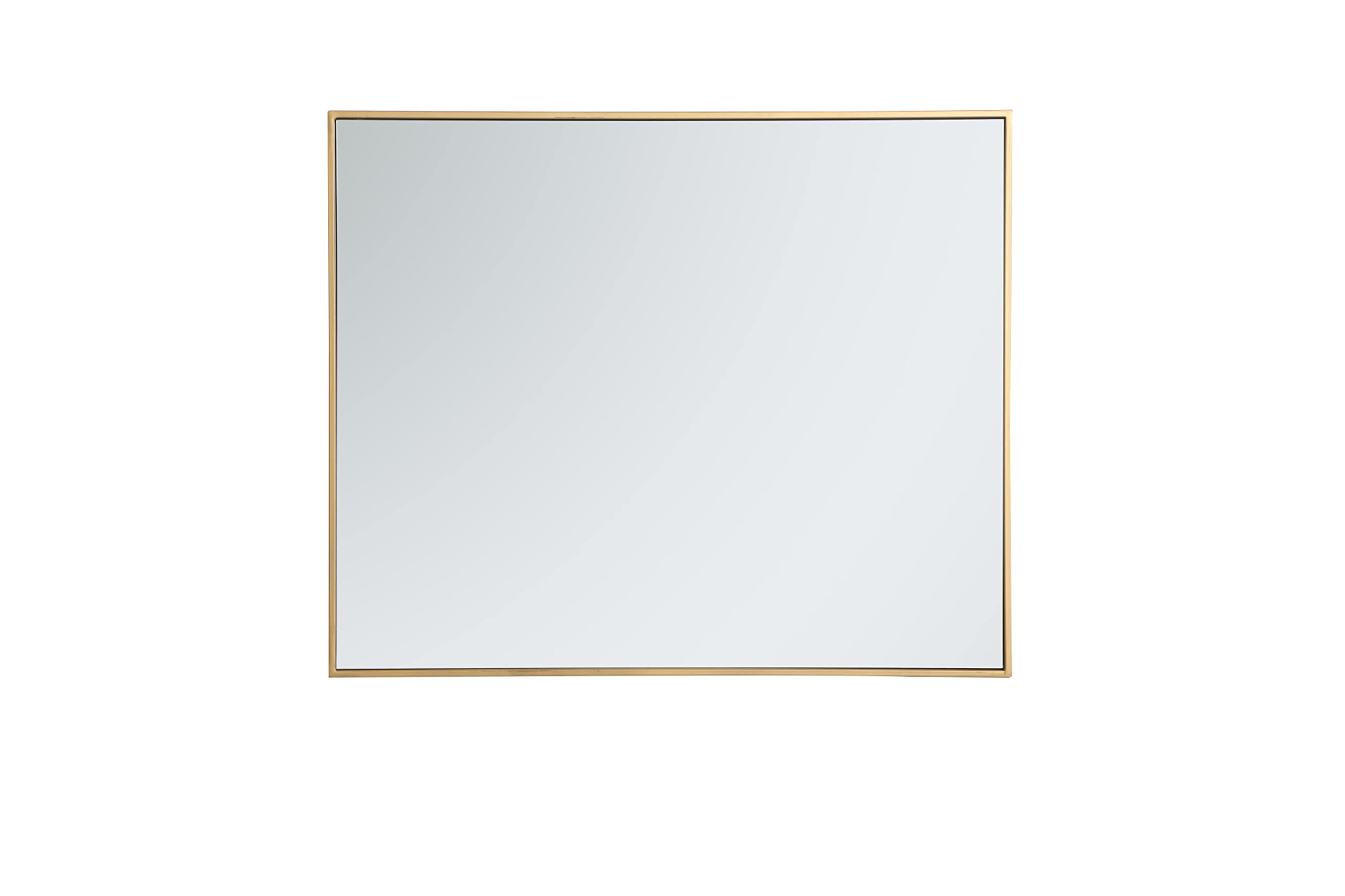 30x36 Inch Blue Metal Frame Rectangle Wall Mirror - Elegant Home Decor for Living Room, Bedroom & Bathroom