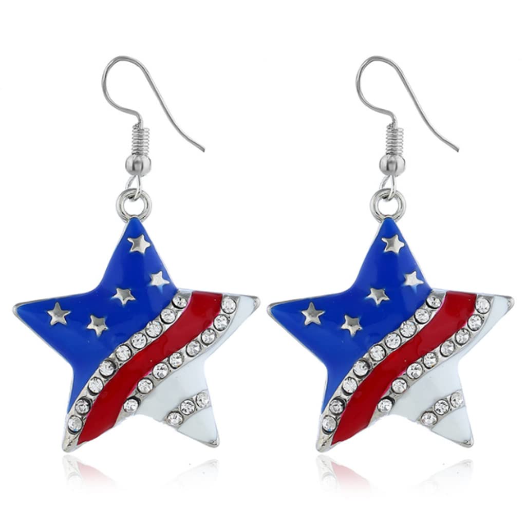 **4th of July American Flag Earrings for Women – Patriotic Star & Shoe Design Independence Day Jewelry – Perfect for Parties, Gifts & Festive Occasions**