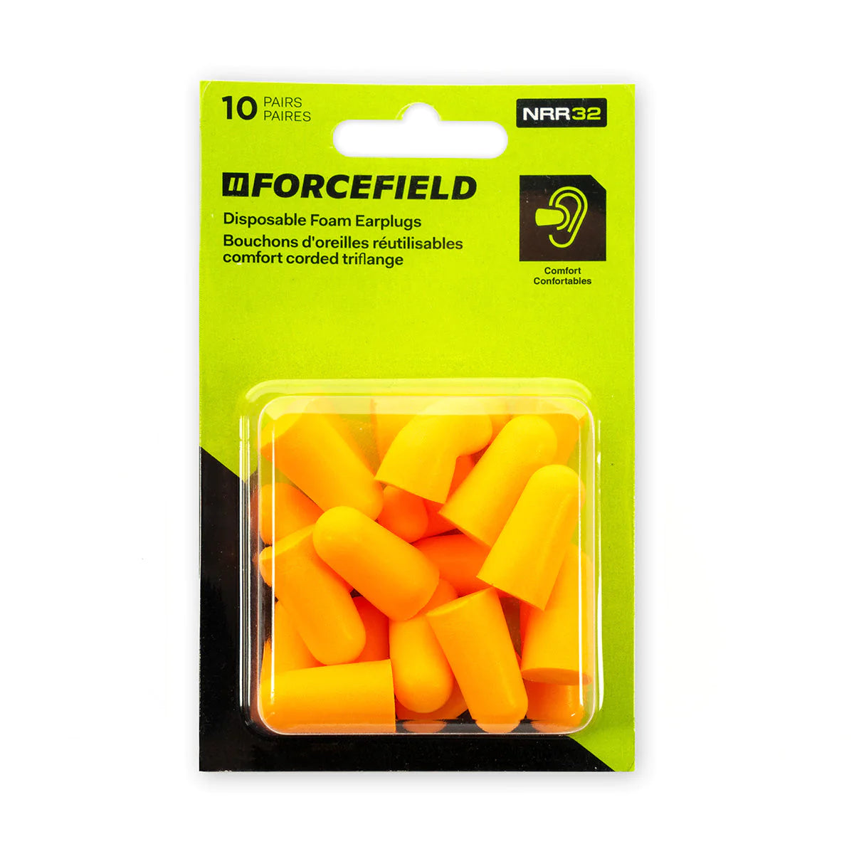 FORCEFIELD Disposable Foam Earplugs NRR 32dB - Highest Noise Reduction Ear Plugs for Sleeping, Work, Travel & Concerts - 50 Pairs Pack (Blue)