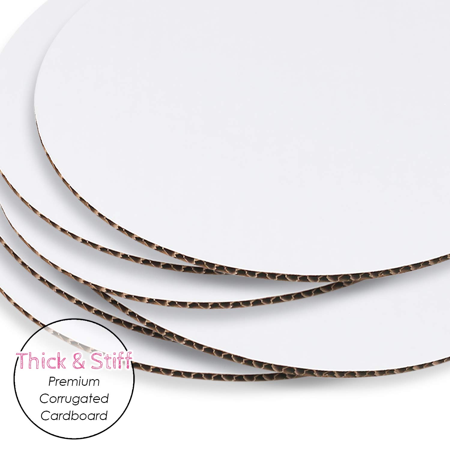 10 Inch White Cake Boards [24 Pack] - Disposable Cardboard Cake Rounds for Baking, Decorating & Serving - Perfect for Birthday Cakes, Wedding Cakes & Dessert Displays