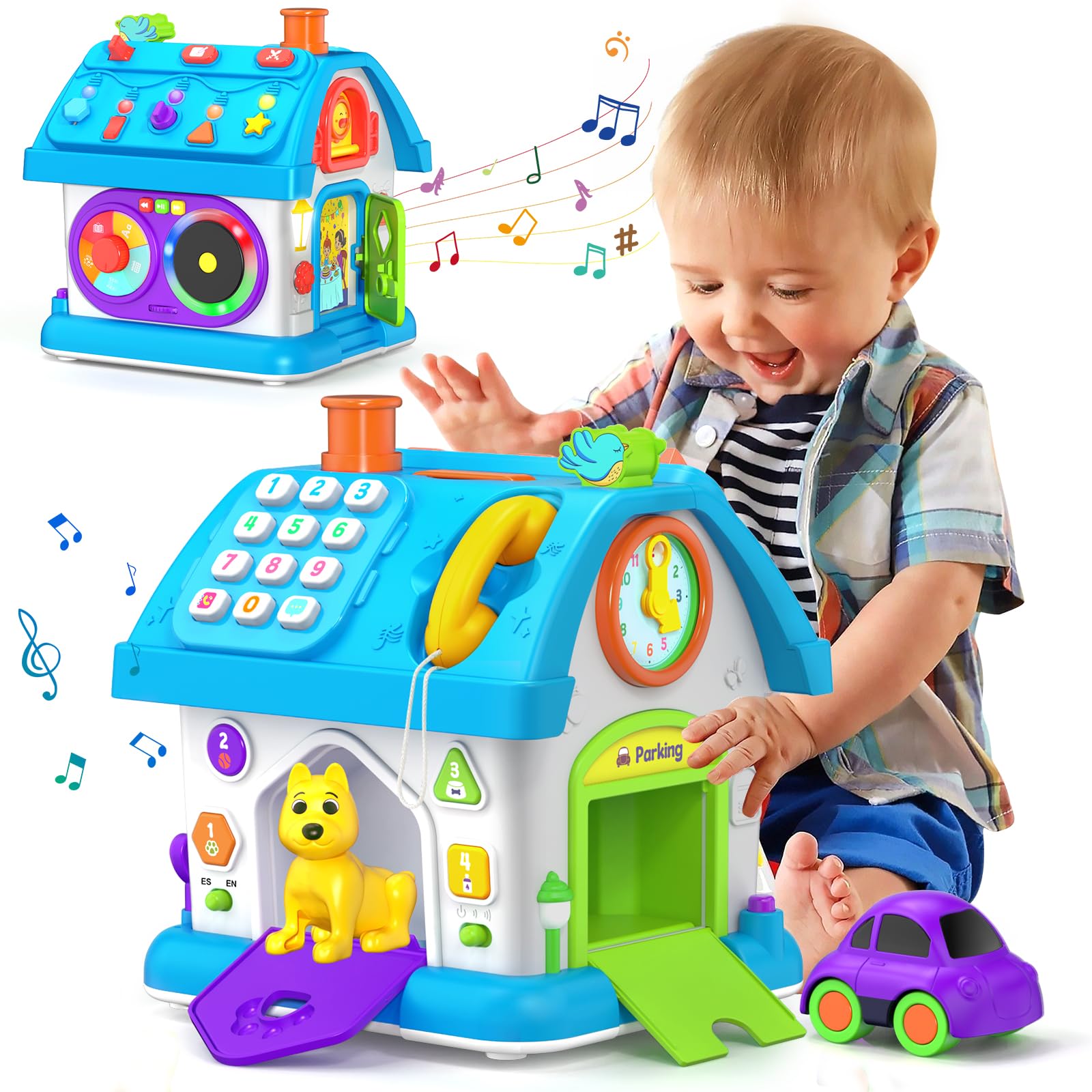14-in-1 Montessori Educational Toys for 1-2 Year Old Boys & Girls - Musical Learning Baby Toys for 12-18 Months - Perfect First Birthday Gift & Toddler Developmental Toy for Home, Preschool & Travel Play