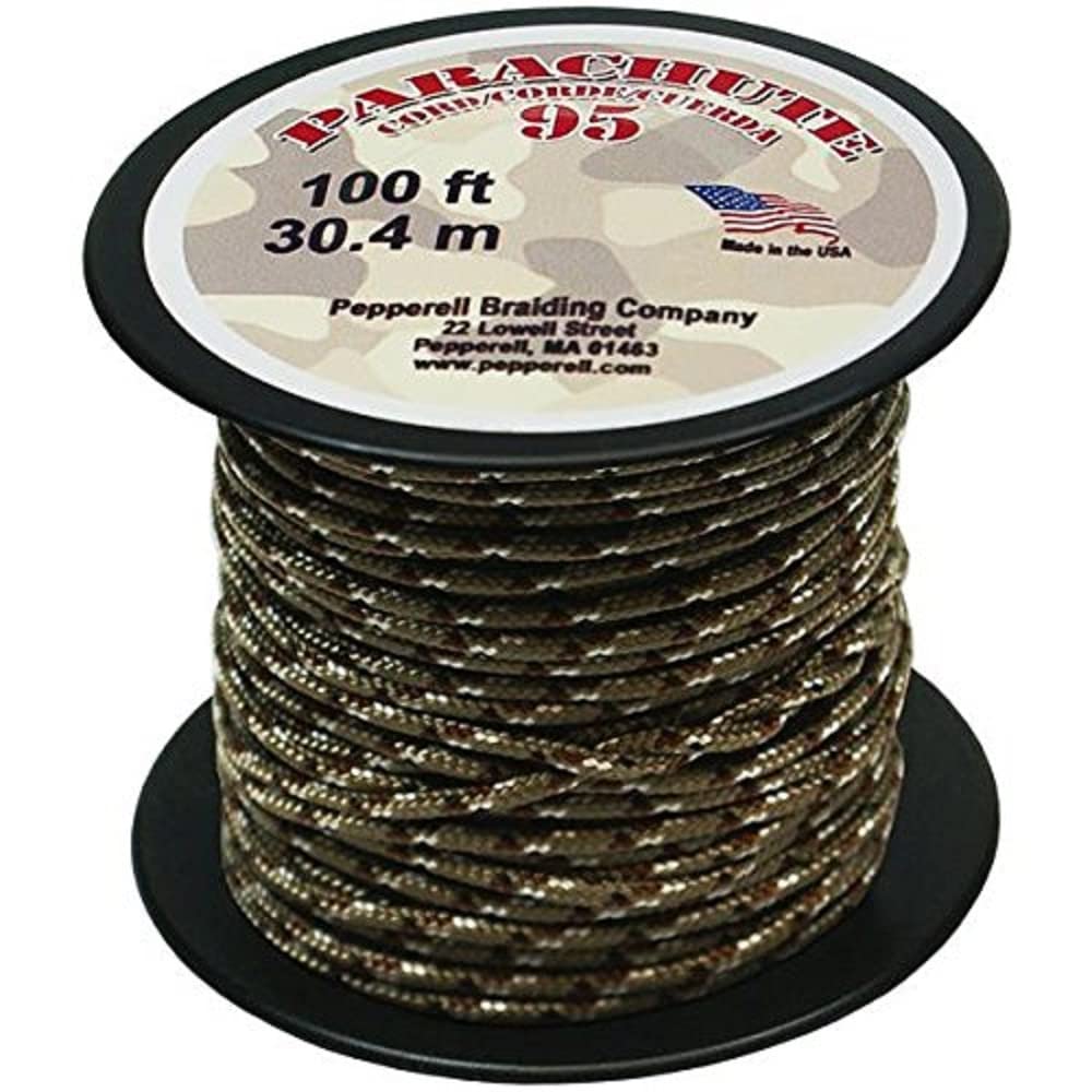 Pepperell 1.9mm Parachute Cord - 100 Feet Desert Camo Nylon Rope for Outdoor Survival, Camping, Hiking & DIY Projects
