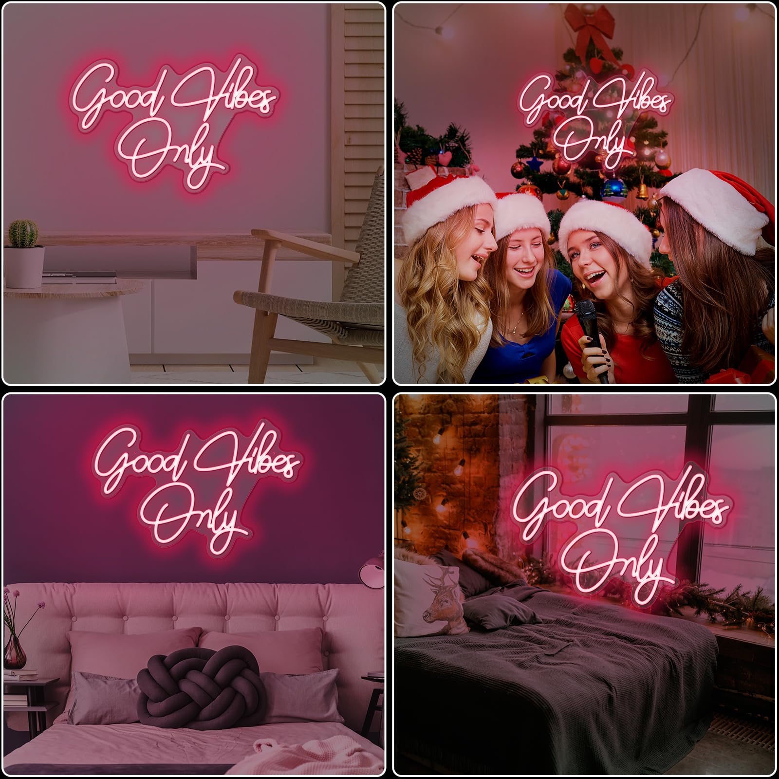 Good Vibes Only Neon Sign Light - Custom Wall Art Decor for Home, Bar, Pub & Party | Unique LED Neon Gift for Christmas, Rave & Apartment Decor