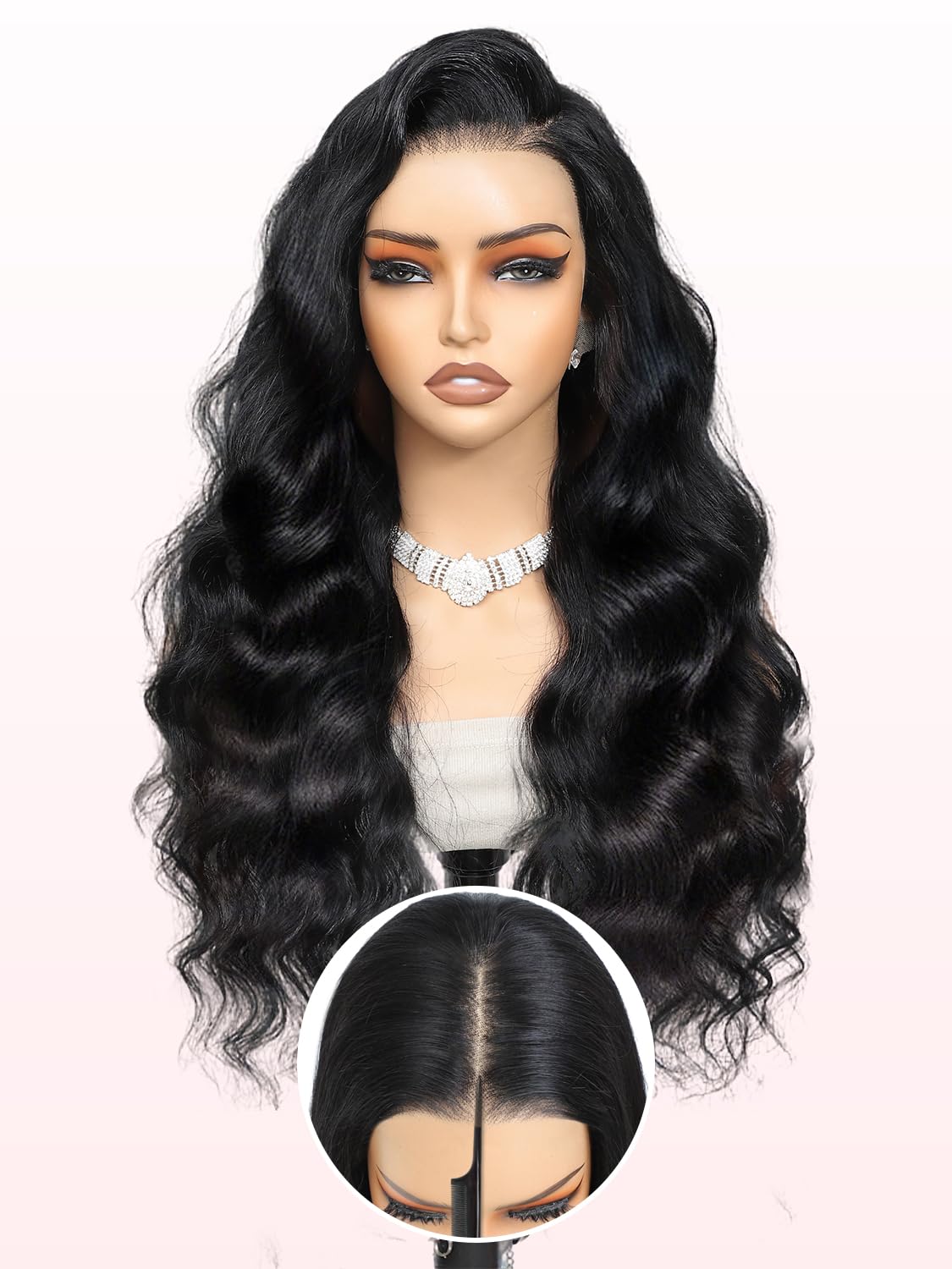 26 Inch 250 Density Glueless 13x6.5 HD Full Lace Front Wig Human Hair - Pre Plucked, Pre Cut, Bleached Knots - Body Wave Lace Frontal Wig with 15A 3D Dome Cap - Ready to Wear for Daily Use, Parties & Special Occasions