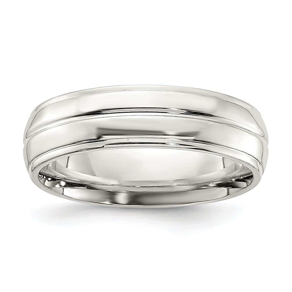 925 Sterling Silver 6mm Domed Grooved Wedding Band Ring - Size 12 Women's Fine Jewelry | Elegant Wedding Ring, Anniversary Gift for Her, Perfect for Bridal, Engagement & Special Occasions