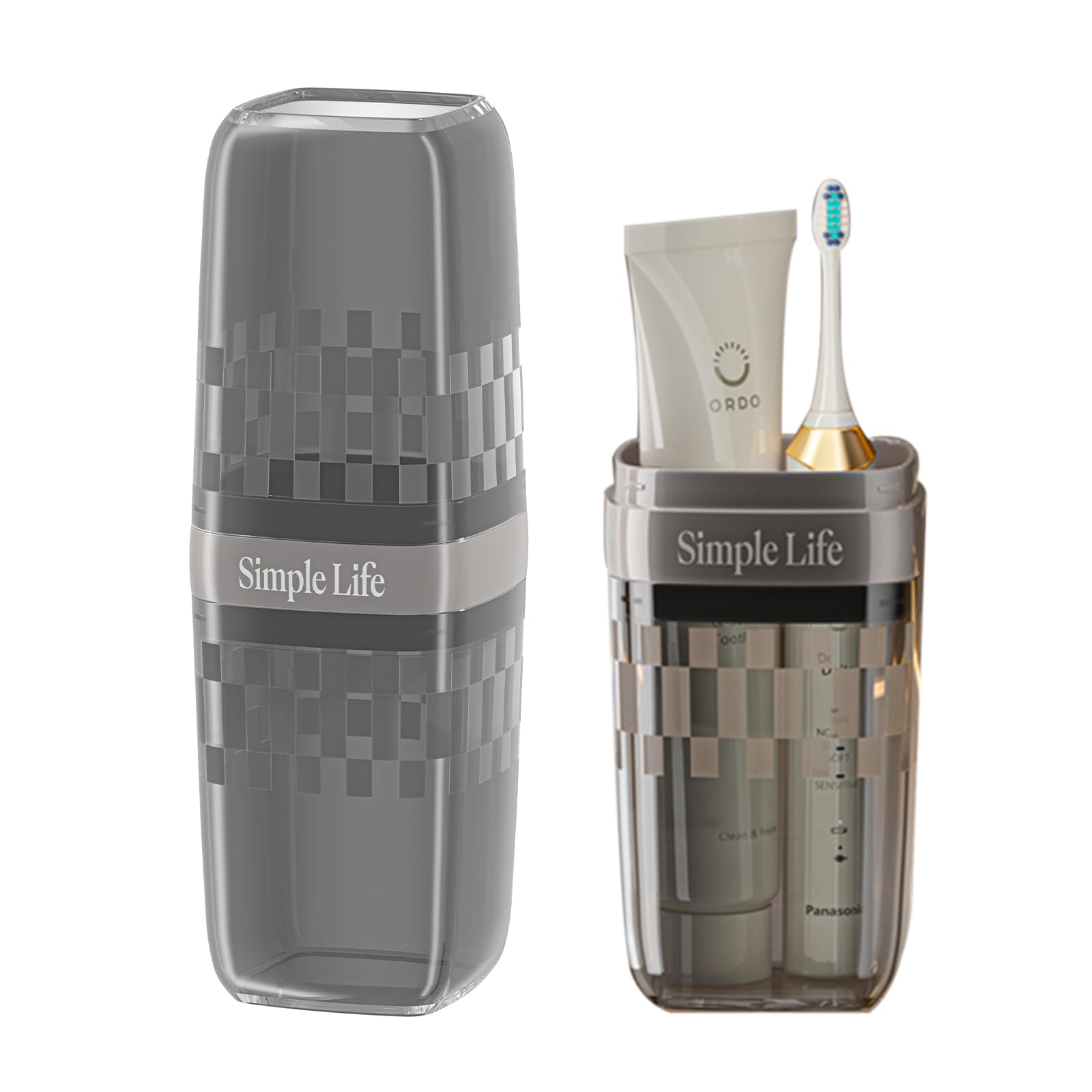 Portable Travel Toothbrush Holder with Cover - Compact Toothbrush Cup & Case for Bathroom, School, Business Trips - Ideal for Camping, Gym & Daily Use (Black)