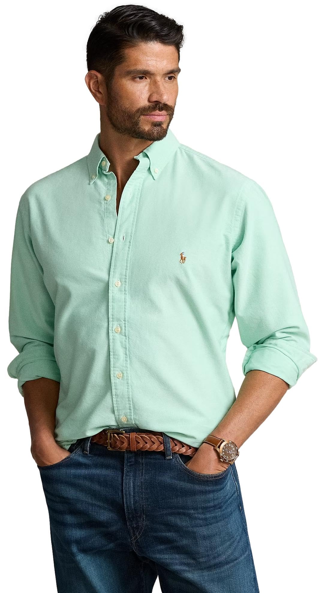 POLO RALPH LAUREN Men's Big & Tall Long Sleeve Oxford Button-Down Shirt - Classic Casual Wear for Office, Business & Formal Occasions