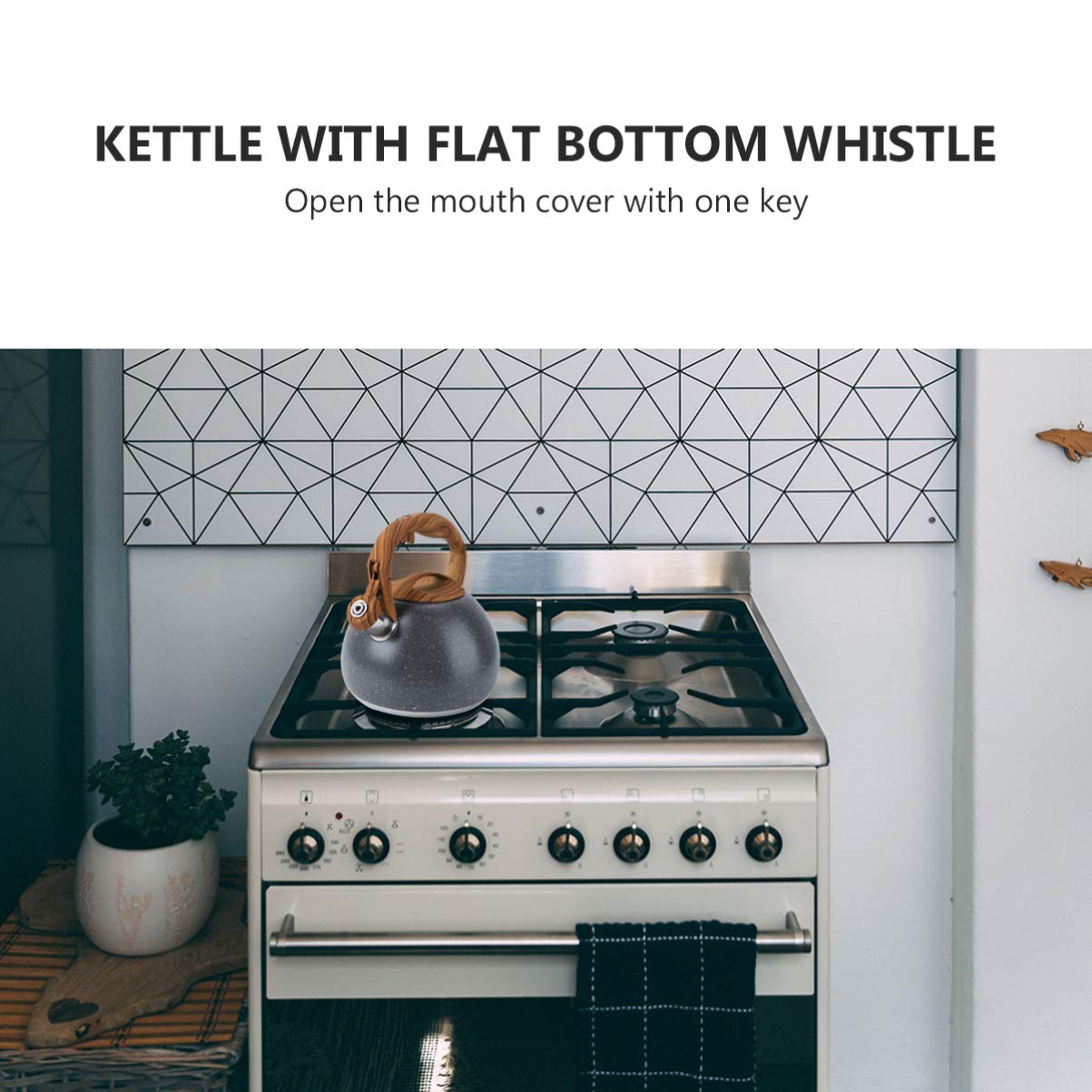 DOITOOL 1Pc Stainless Steel Whistling Tea Kettle - Stovetop Coffee Pot for Gas & Electric Stoves - European Style Hot Water Kettle with Bamboo Handle - Perfect for Making Tea, Coffee & Hot Beverages at Home or Camping