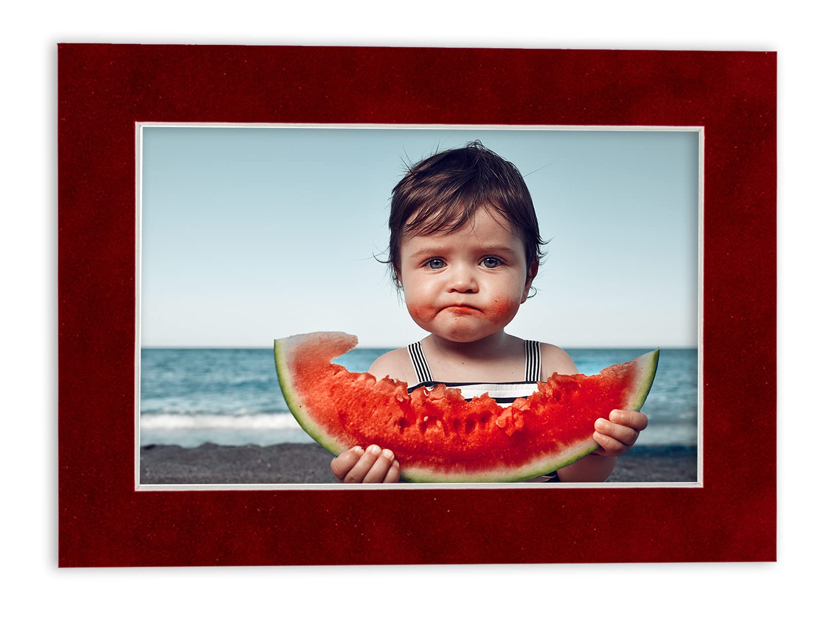 28x40 Acid-Free Bright Red Suede Precut Matboard for 24x36 Photos - Bevel Cut 4-Ply Mat with Backing Board & Self-Seal Crystal Clear Photo Bag - Perfect for Picture Framing, Art Displays, and Home Decor