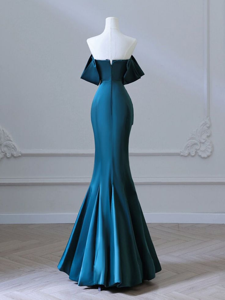 Elegant Off Shoulder Satin Long Prom Dress - Mermaid Formal Gown for Evening Party J4285 | Perfect for Homecoming, Prom Night, Wedding Guest & Special Occasions