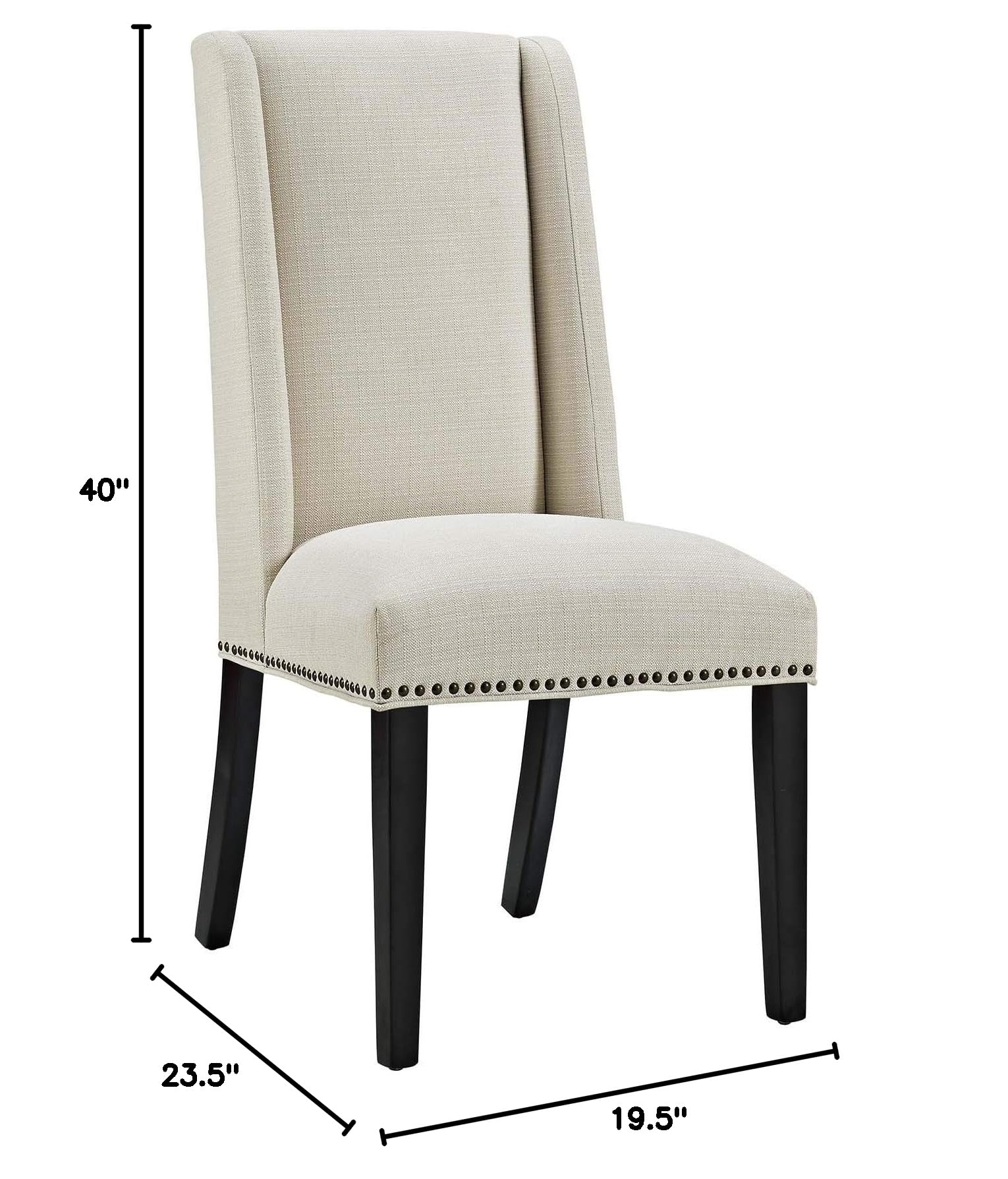 Modern Contemporary Urban Design Fabric Dining Chairs, Set of 2 Beige Kitchen Side Chairs for Dining Room, Living Room & Breakfast Nook