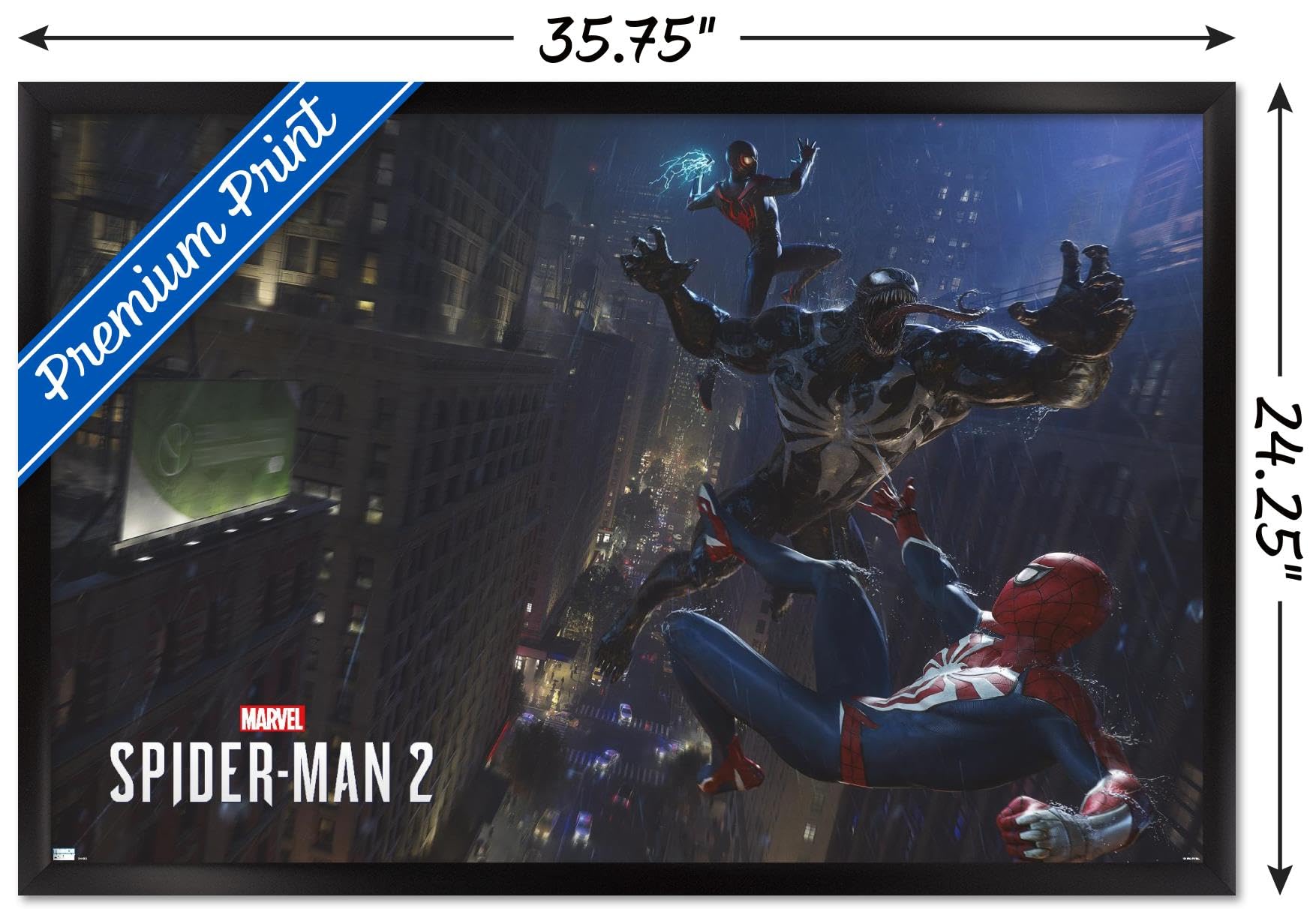 Marvel's Spider-Man 2 vs Venom Framed Wall Poster - 34