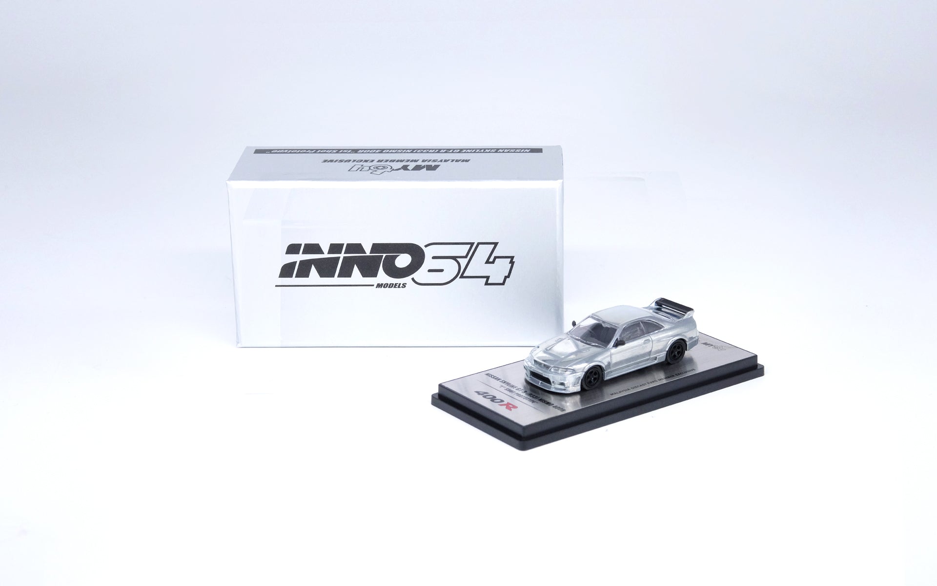 INNO64 1:64 Scale Nissan Skyline GTR R33 400R Diecast Model Car - Limited Malaysia Expo 2022 Raw Metal Edition | Collectible Miniature for Display, Racing Enthusiasts, and Car Lovers