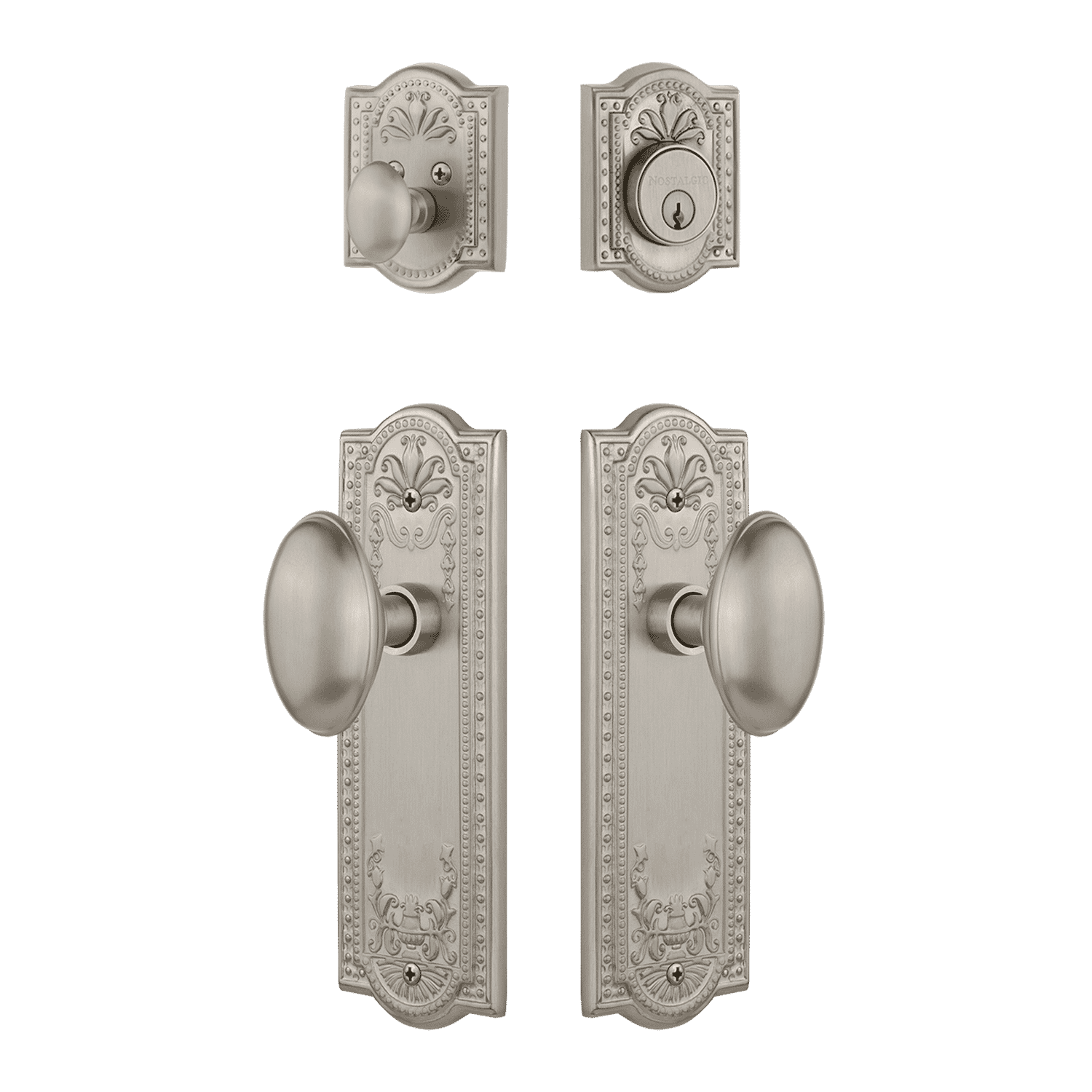 Premium Meadows Entry Door Set with Homestead Knob in Satin Nickel Finish - Perfect for Modern Homes & Office Buildings