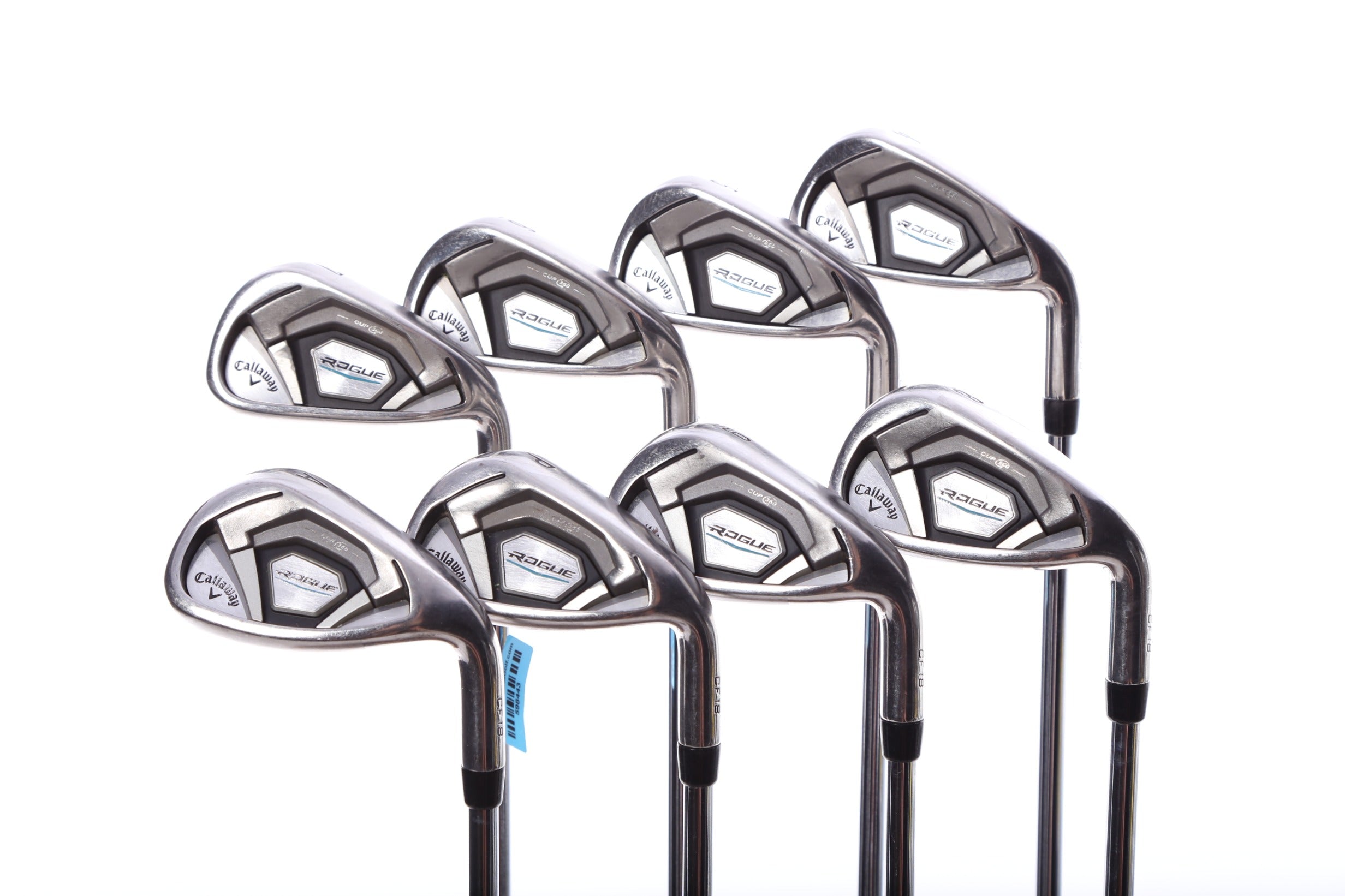 Used Callaway Rogue Iron Set Right Handed 4-PW, AW Stiff Flex Golf Clubs - Perfect for Mid-Handicap Players & Driving Range Practice