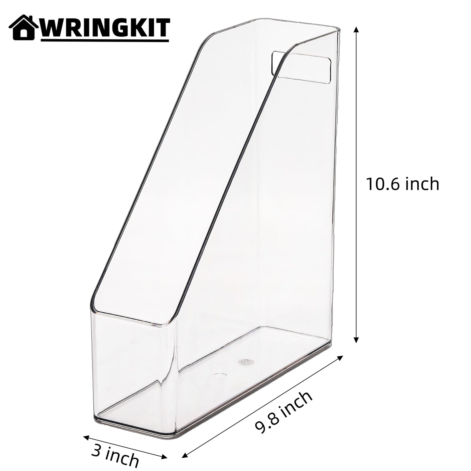 6 Pack Clear Magazine Holders with Handles - Vertical File Organizer for Documents, Magazines & Folders - Perfect for Desk, Office, Home & School Organization - Great for Bookshelves, Workstations & Study Areas