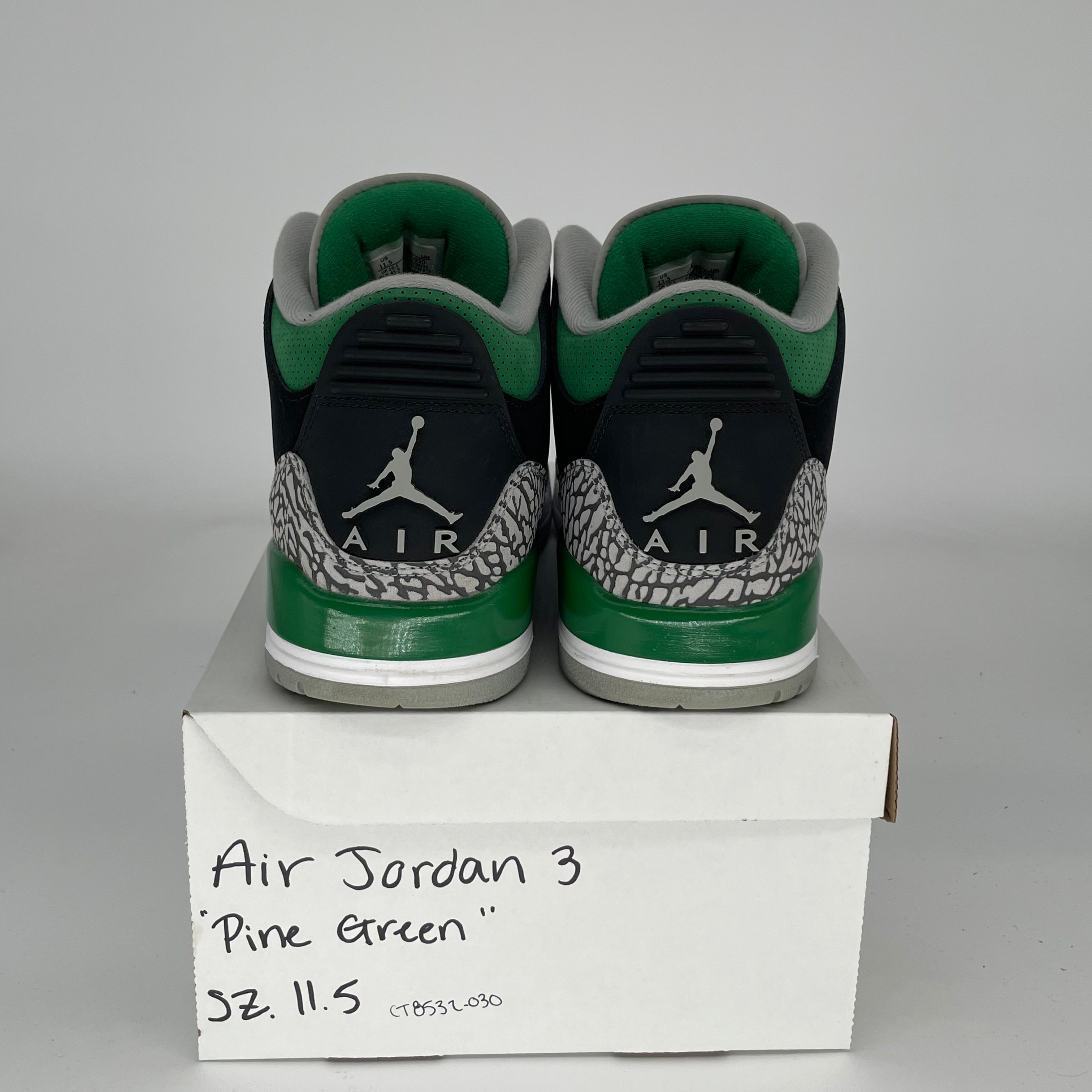 AIR JORDAN 3 PINE GREEN Men's Basketball Shoes Size 11.5 - Retro Style Sneakers CT8532-030 | Perfect for Streetwear, Casual Outfits & Sneaker Collectors