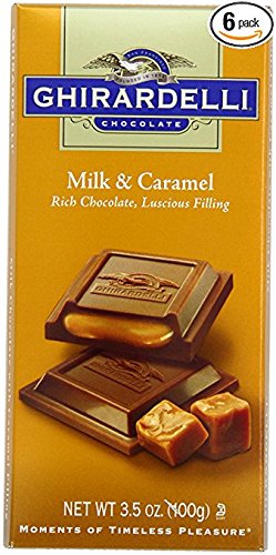 Ghirardelli Milk Chocolate Caramel Bars - Pack of 6 | Premium Chocolate Gift for Holidays, Parties & Sweet Treats | Perfect for Gifting, Desserts & Snacking