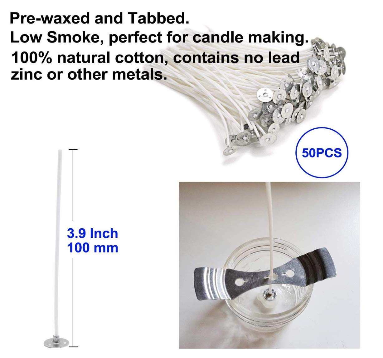 Premium Kraft Candle Pouring Pot with Double Boiler - 50 Cotton Wicks, Warning Labels & 3 Wick Holders - Complete DIY Candle Making Kit for Beginners - Perfect for Home Crafting, Gifts & Small Business Startups