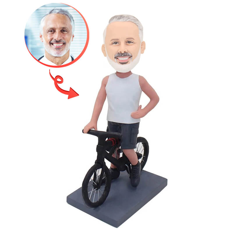 Custom Bike Man Bobblehead - Personalized Motorcycle Rider Bobblehead Figurine - Unique Gift for Bikers & Motorcycle Enthusiasts - Perfect for Desktops, Dashboards & Man Caves