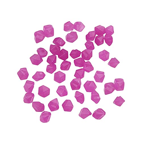 100PCS Diamond-Shaped Colorful Glowing Stones - Luminous Aquarium Rocks for Fish Tank, Garden & Pool Decor - Purple Glow in The Dark Pebbles (200 Count) | Perfect for Nighttime Landscaping, Party Decor & DIY Crafts