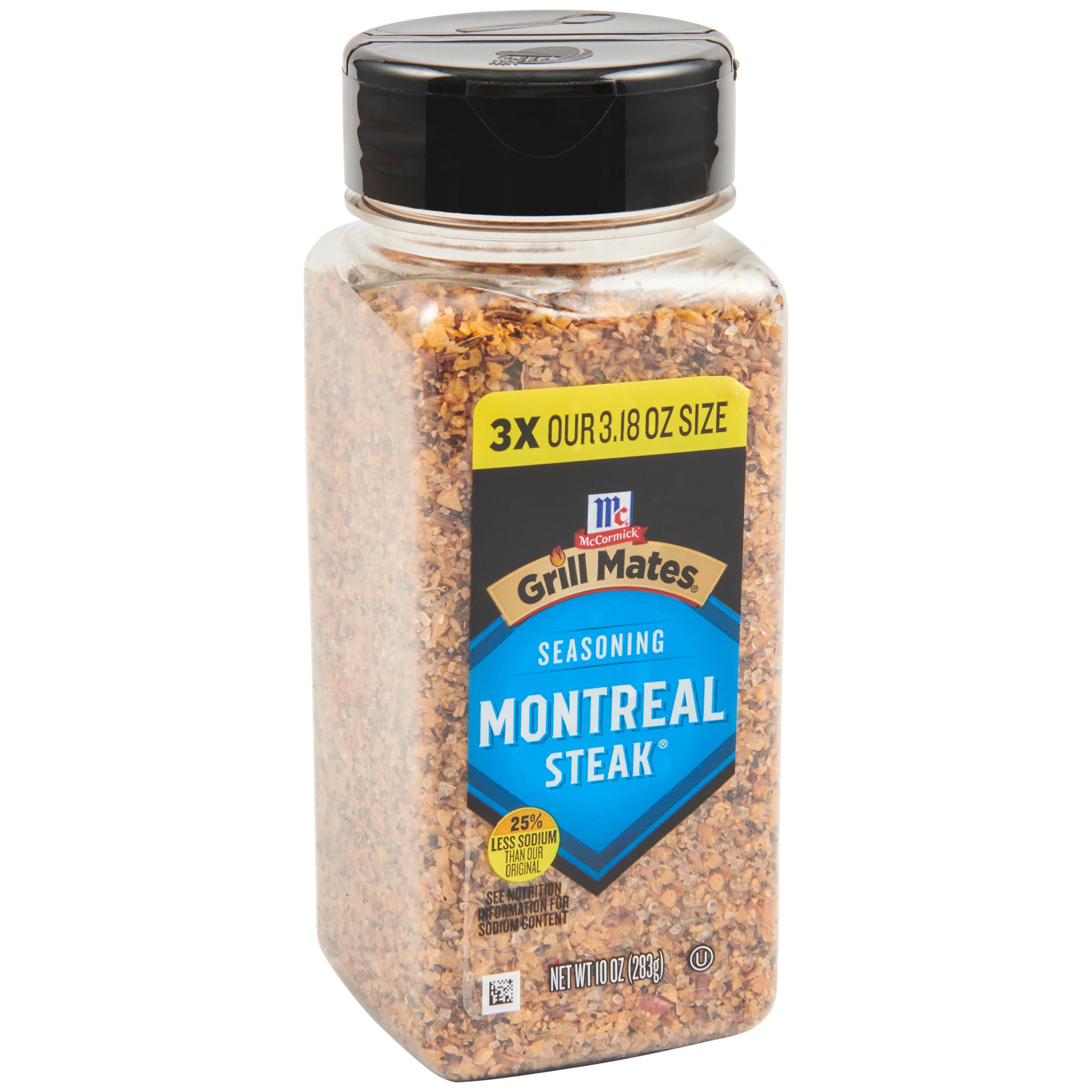 McCormick Grill Mates Low Sodium Montreal Steak Seasoning - 10 oz | Premium Steak Rub for Grilling, BBQ & Roasting | Perfect for Beef, Chicken & Pork
