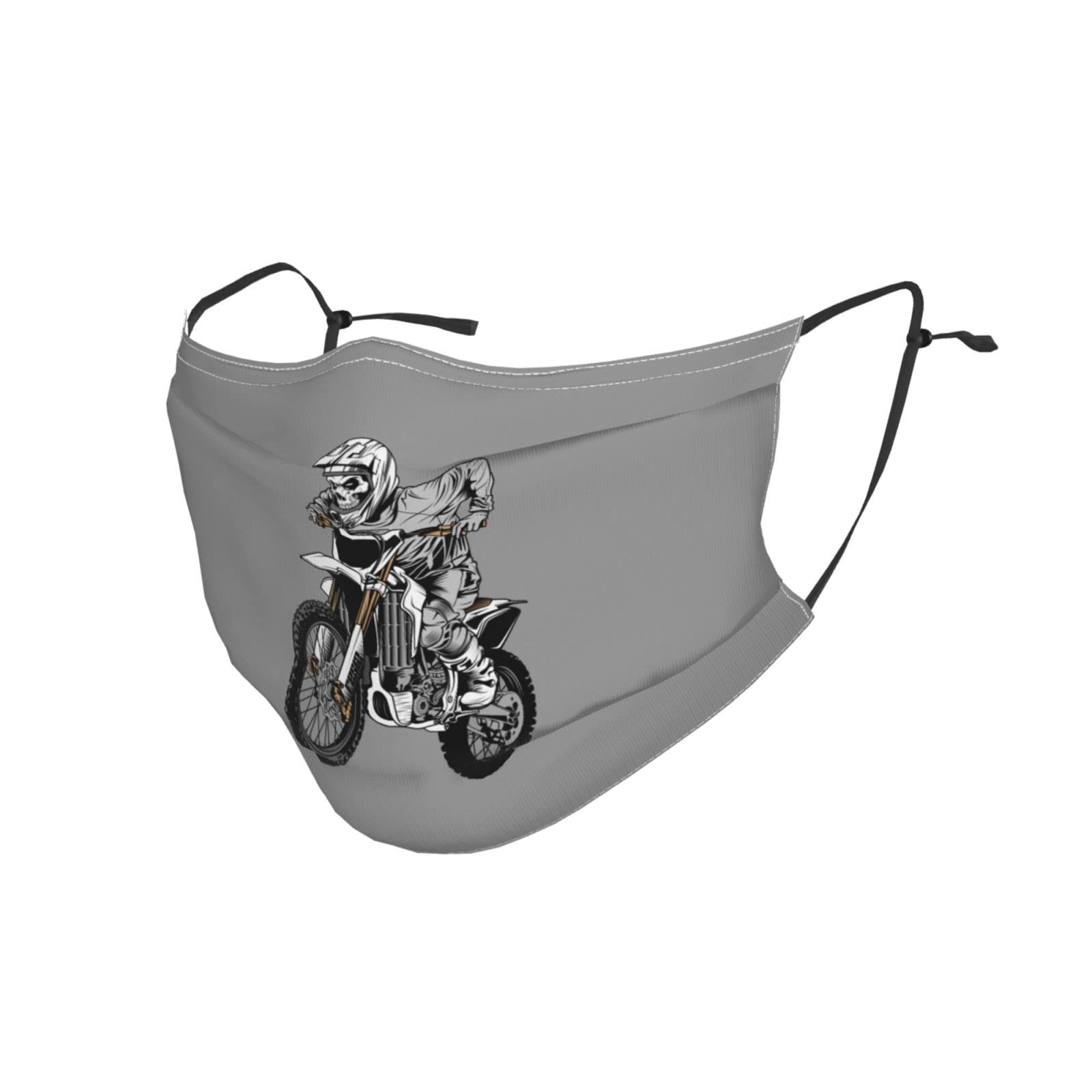 Skull Motorcycle Helmet Face Mask with Filter - Reusable, Adjustable for Men, Women & Kids - Perfect for Biking, Cosplay & Halloween Costumes