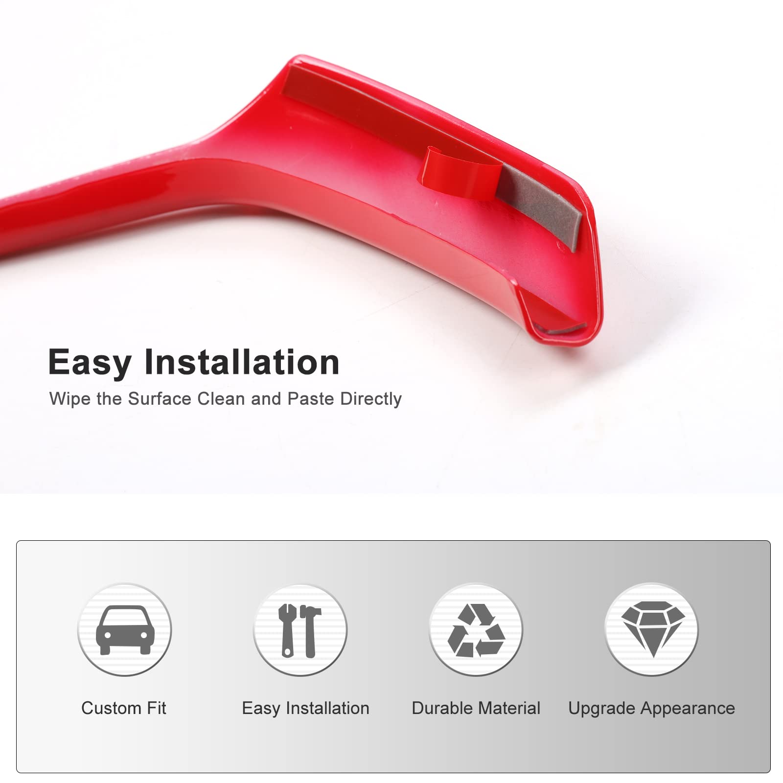 JeCar 11PCS Red Interior Trim Kit for Ford F150 2015-2020 - Steering Wheel, Dashboard & AC Vent Covers - Premium Car Accessories for Customization & Protection