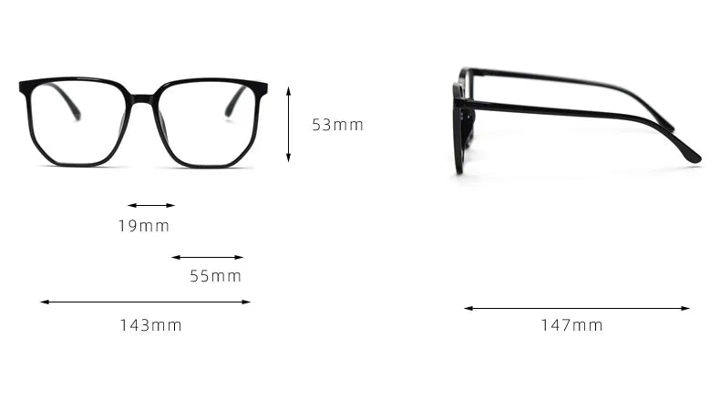 CCspace Unisex Full Rim Polygon Square TR90 Titanium Eyeglasses Frame 30833 - Lightweight & Durable for Work, Reading, and Fashion