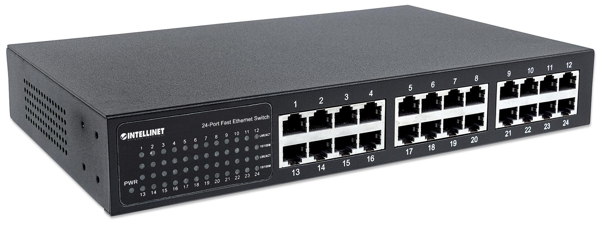 Intellinet 560924 24-Port 10/100 Mbps Desktop Ethernet Switch - Ideal for Home Office & Small Business Networking