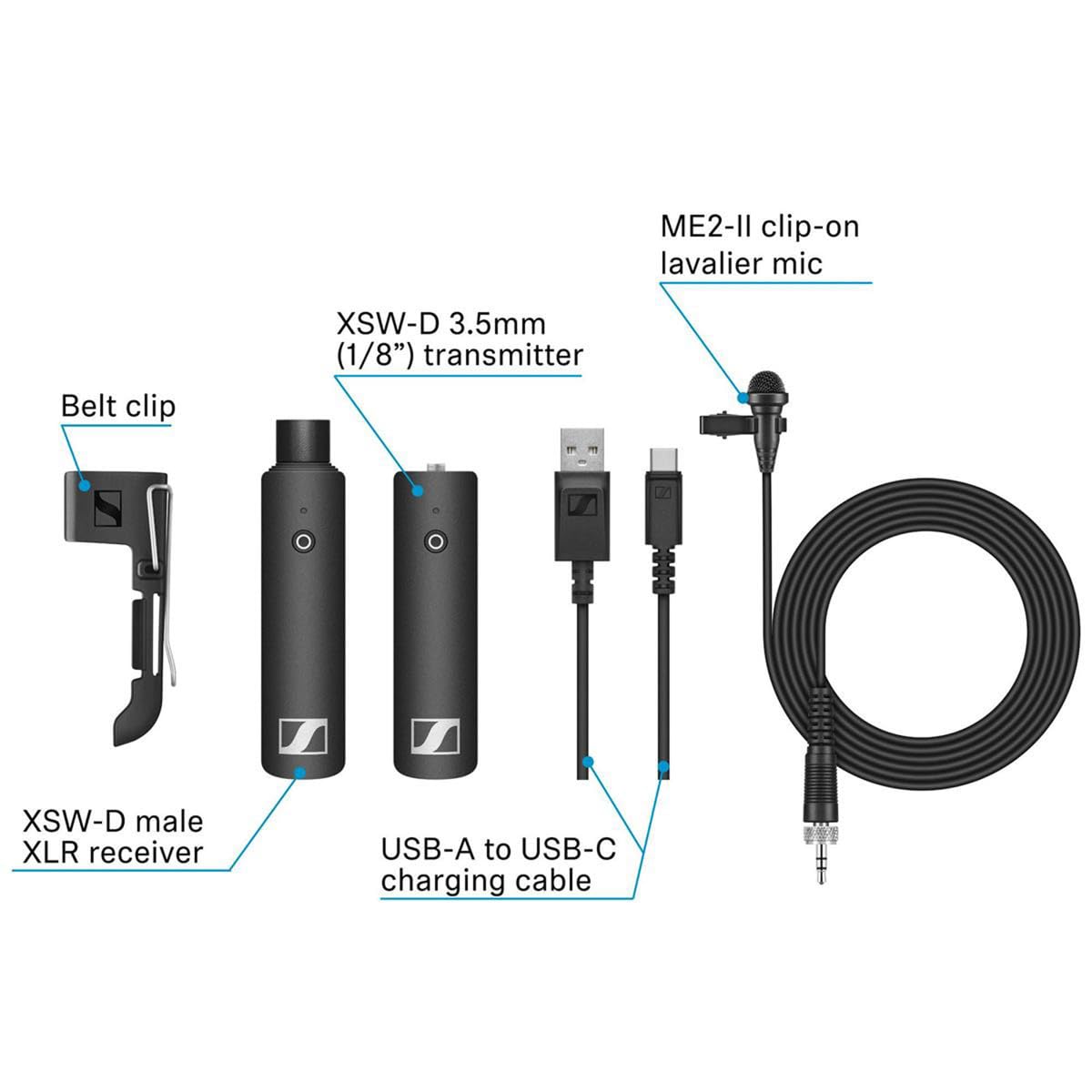 SENNHEISER Wireless Lavalier Microphone System (508485) - Professional Clip-on Mic for Interviews, Presentations & Streaming
