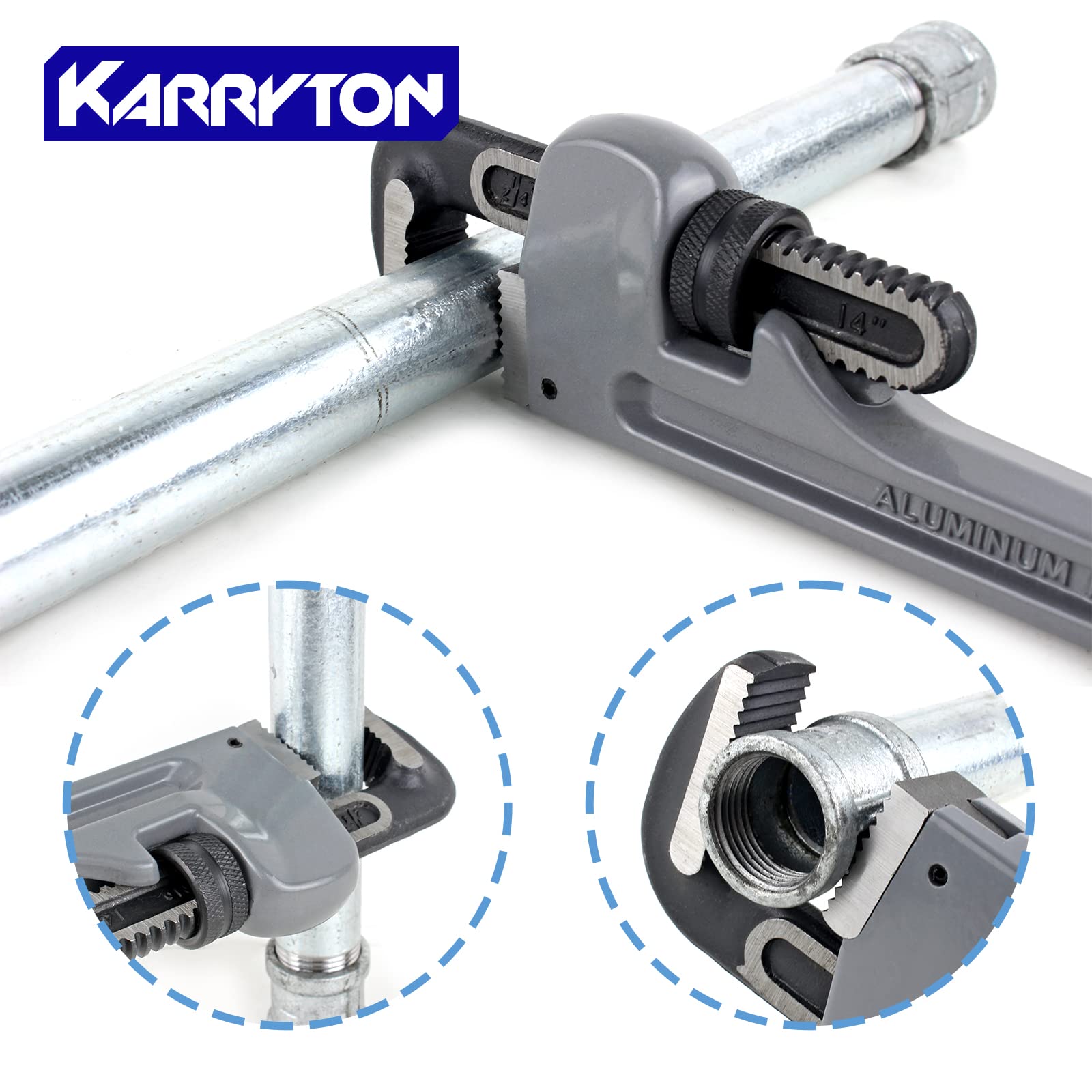 **Heavy Duty Aluminum Pipe Wrench Set (4 Pack) – 10