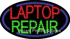 High Impact LED Laptop Repair Sign - Energy Efficient Flashing & Animated Storefront Display for Computer Shops & Tech Stores - Perfect for Attracting Customers & Increasing Visibility