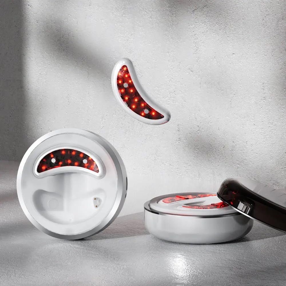 Red Light Therapy Eye Patches for Dark Circles & Puffiness - Anti-Aging Eye Treatment for Wrinkles & Eye Bags - Soothing Inflammation Relief for Tired Eyes - Perfect for Home Spa & Skincare Routine (White)