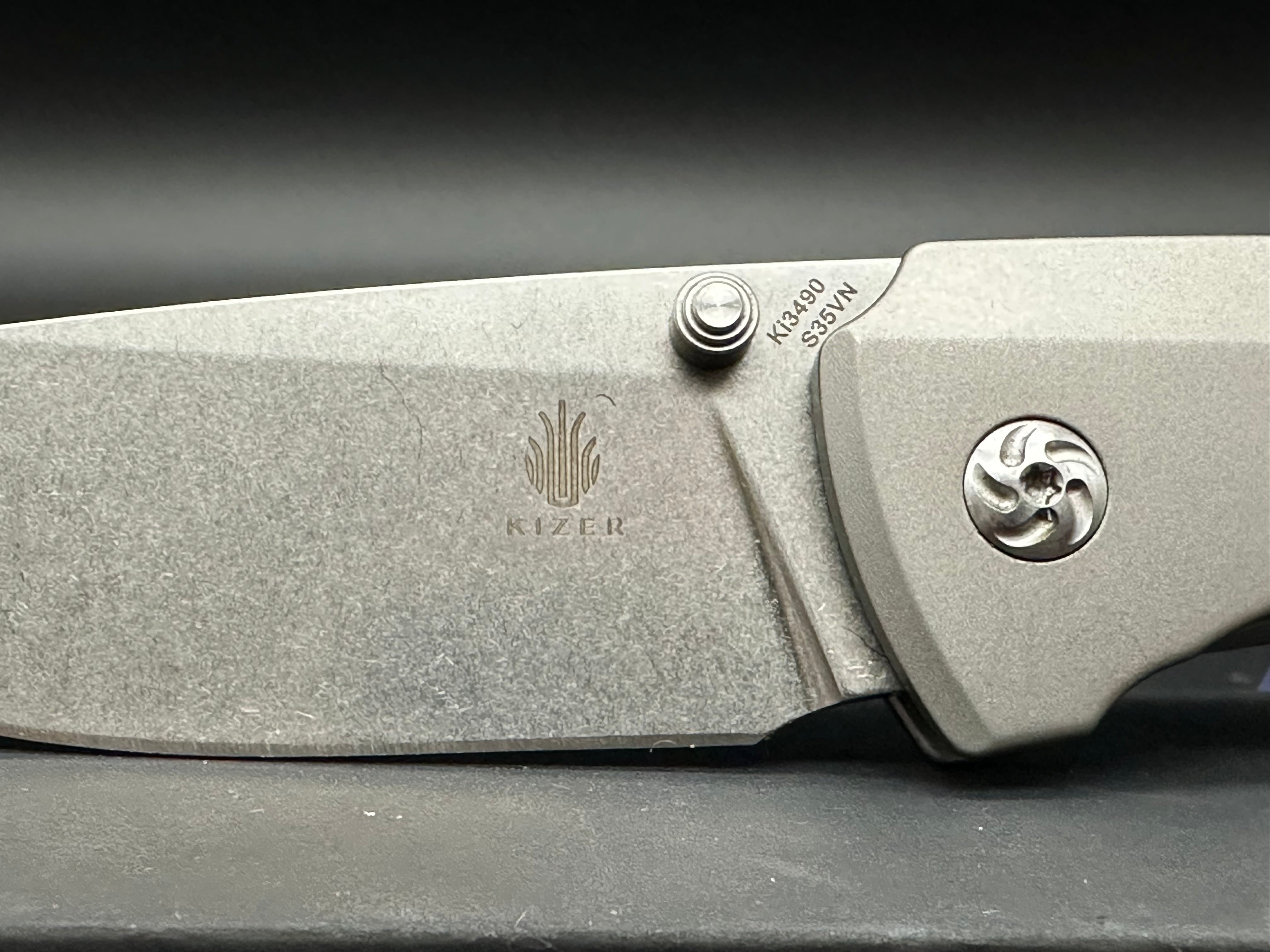Kizer Hennicke T1 Pocket Knife - S35VN Blade, Titanium Handle, Stonewash Finish | EDC, Outdoor, Camping, Survival Gear
