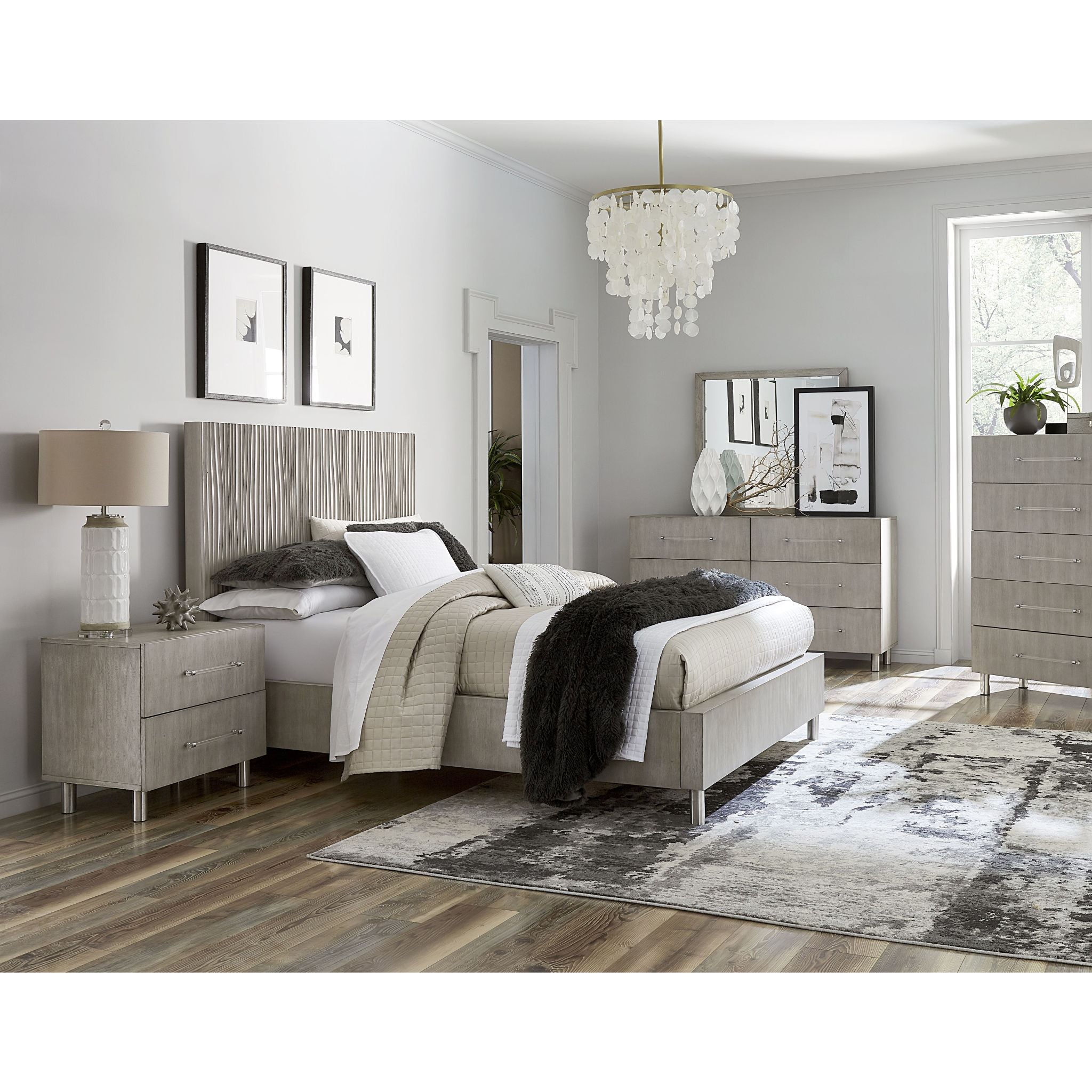 Argento 6-Piece Queen Size Platform Bedroom Set with Storage - Modern Wood Bed Frame, Nightstand & Dresser for Small Space Bedrooms | Perfect for Apartments, Dorms & Guest Rooms