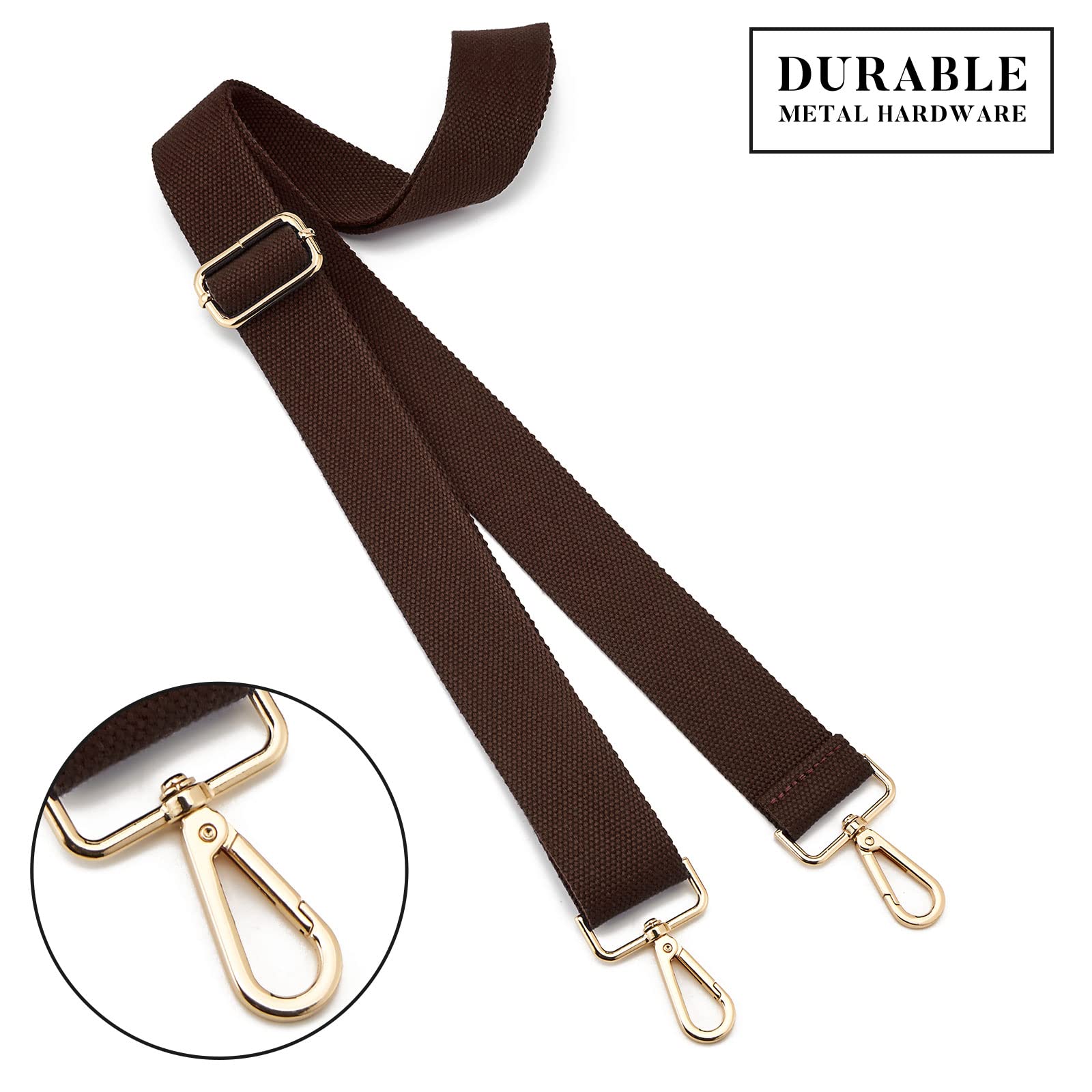 Adjustable Wide Crossbody Purse Strap for Women - Durable Canvas Shoulder Strap with Gold Hardware | Perfect for Handbags, Totes & Everyday Use