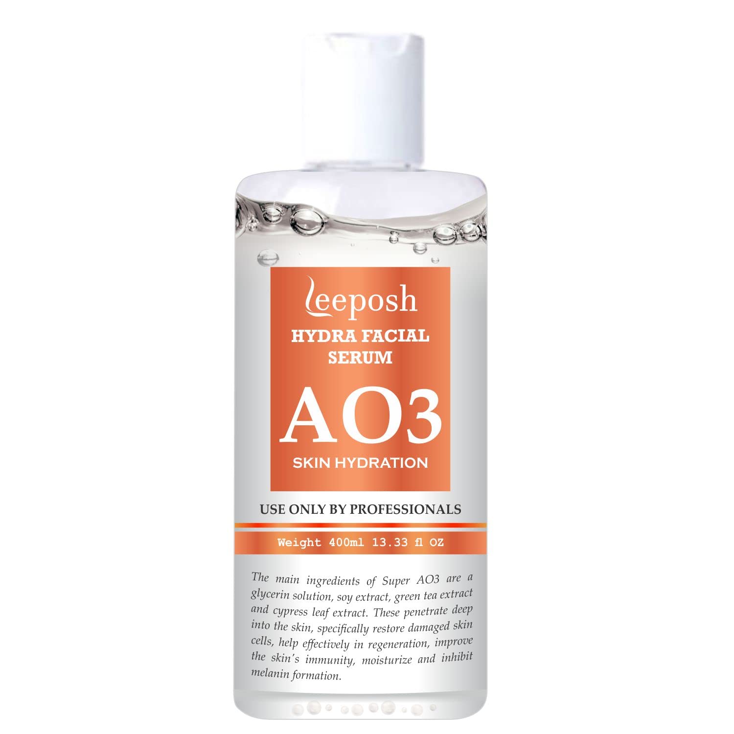 Leeposh AO3 Hydrafacial Serum - 500ml Professional Hydrafacial Solution for Glowing Skin | At-Home & Spa Facial Treatment