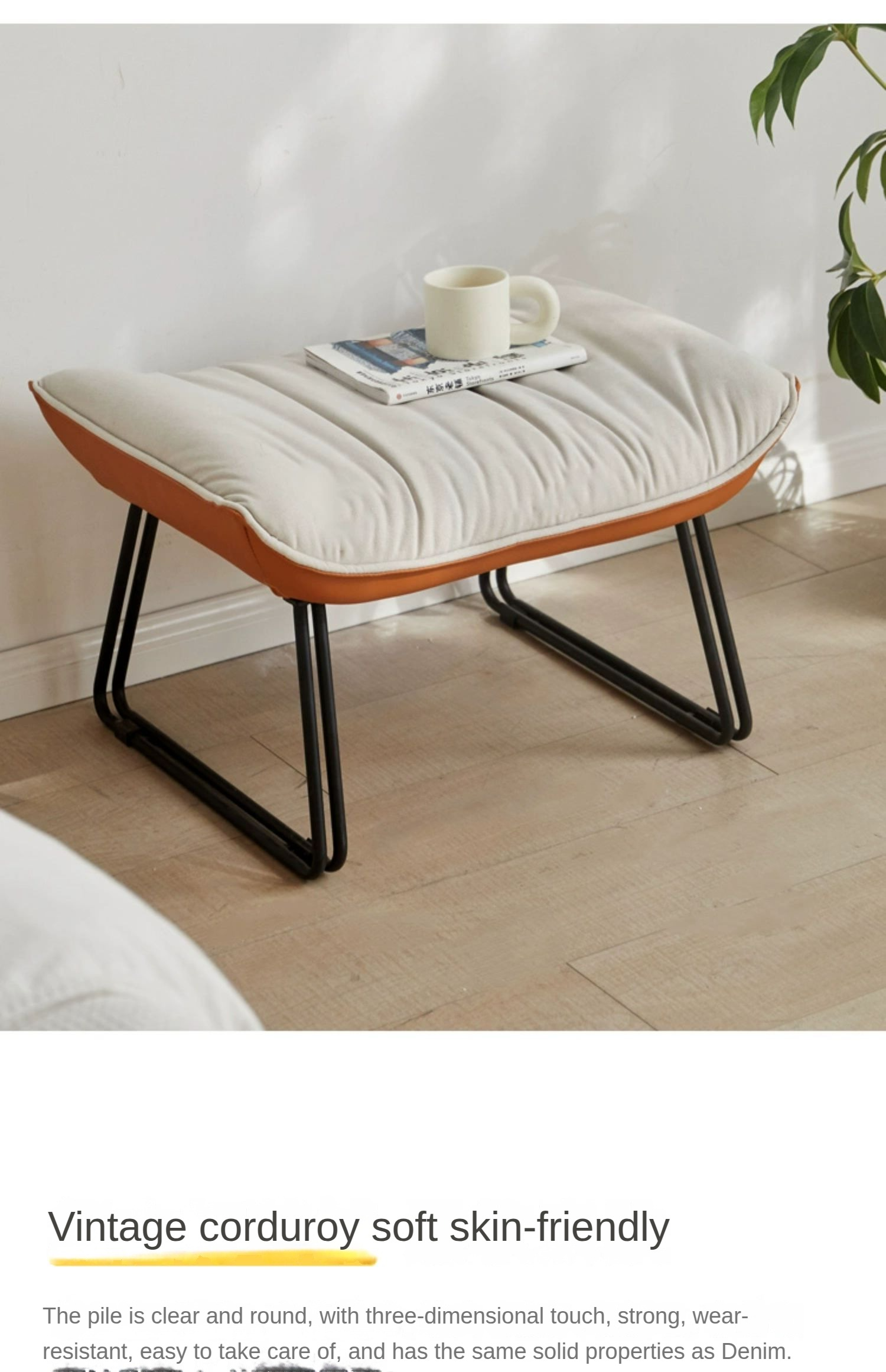 Solid Oak Wood Footrest Ottoman - Shoe Stool with Storage - Perfect for Living Room, Bedroom & Entryway - Durable & Stylish Home Decor