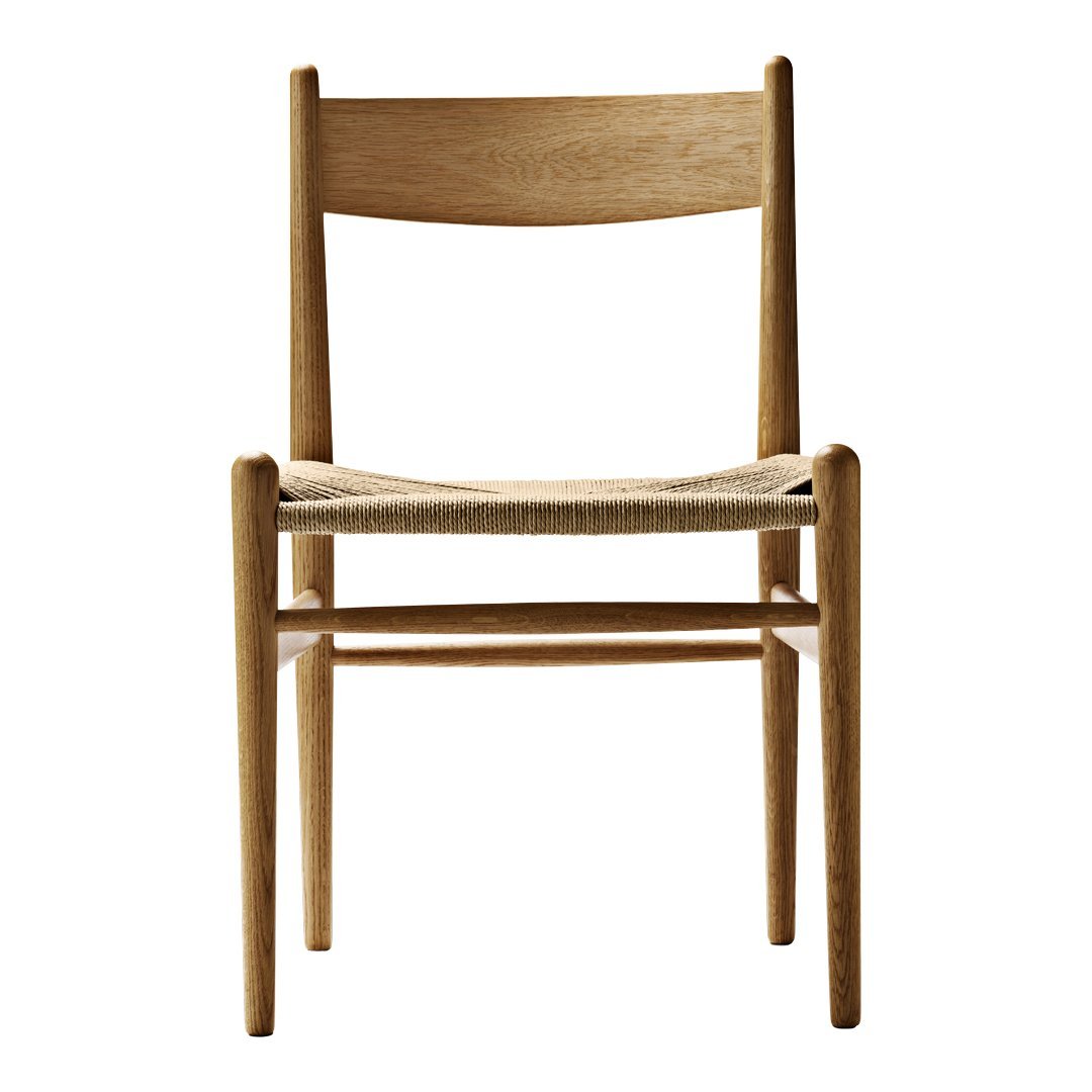 Carl Hansen & Son Wegner CH36 Chair - Mid-Century Modern Dining Chair, Solid Wood & Paper Cord Seat - Perfect for Dining Room, Kitchen, or Office Workspace