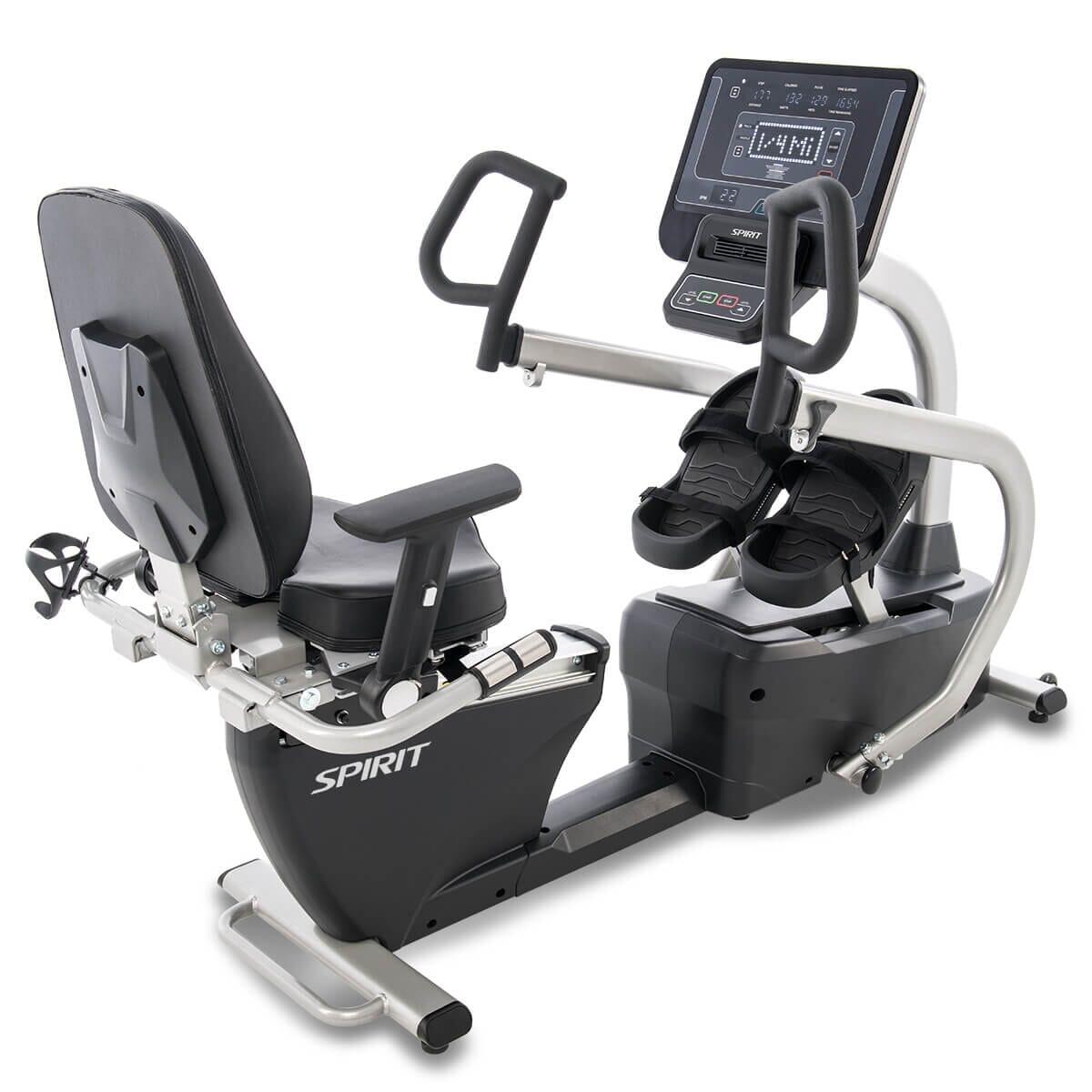 Spirit Fitness CRS800S Recumbent Stepper Exercise Bike - Low Impact Cardio Machine for Home Gym, Seniors & Physical Therapy - Compact Seated Workout Equipment for Small Spaces