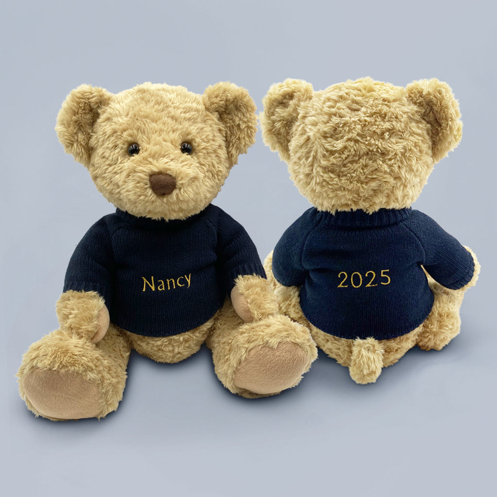 Personalized Christmas Year Bernard Bear Plush Toy - Cute Holiday Gift for Kids, Stocking Stuffer & Festive Home Decor