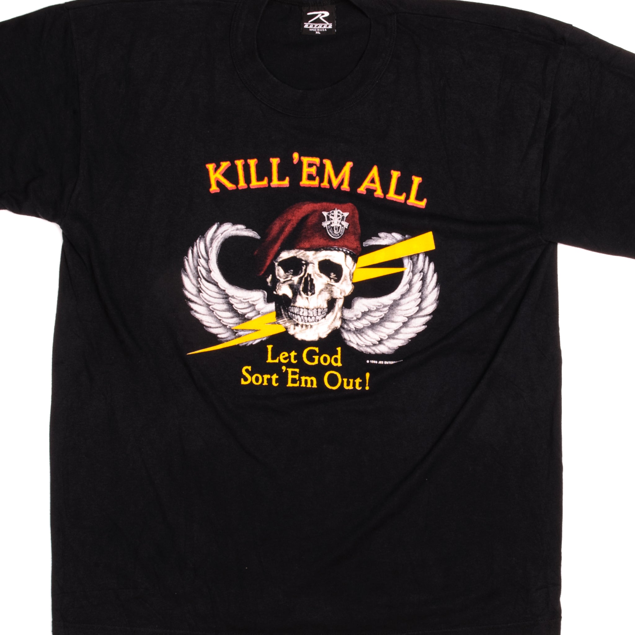 Vintage US Special Forces T-Shirt 1986 - XL Size Military Tee, 100% Cotton Made in USA - Perfect for Military Enthusiasts & Vintage Collectors