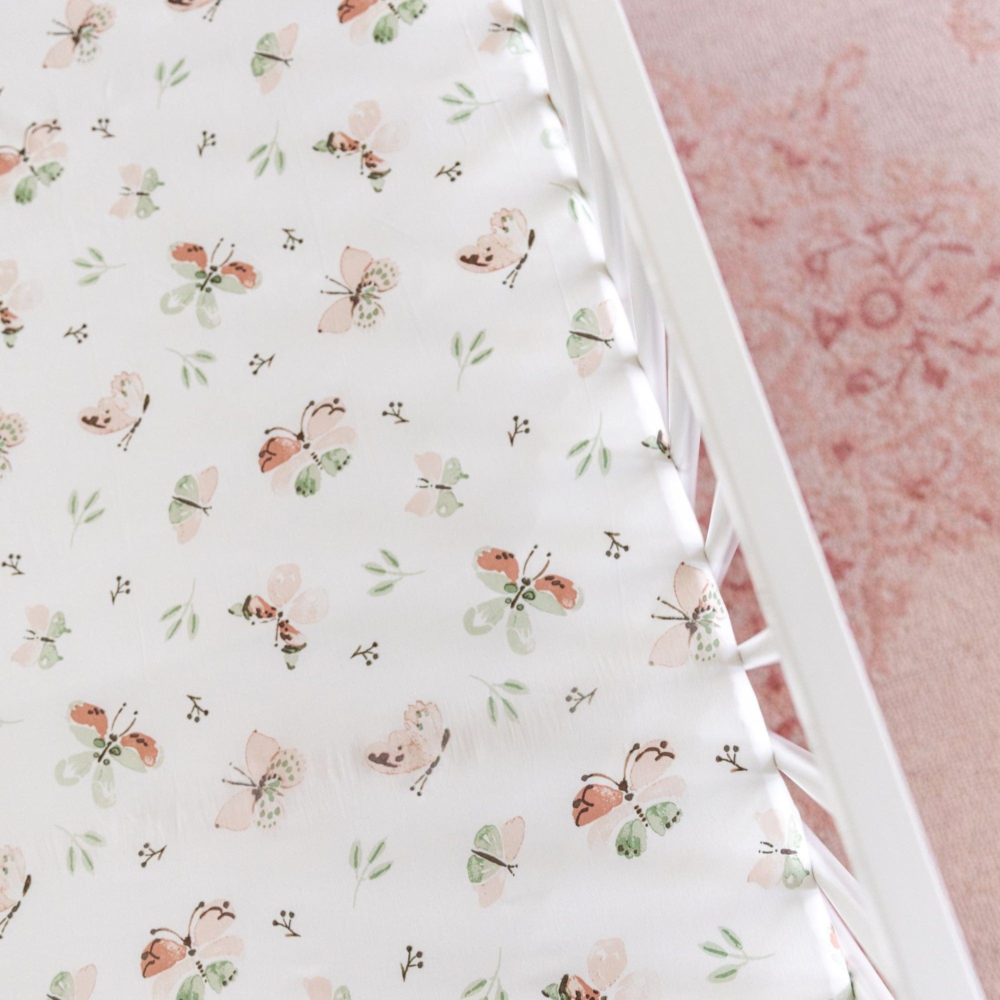 Organic Cotton Crane Baby Parker Fitted Crib Sheet - Soft Hypoallergenic Nursery Bedding for Boys & Girls - Perfect for Nursery, Daycare & Travel Cribs