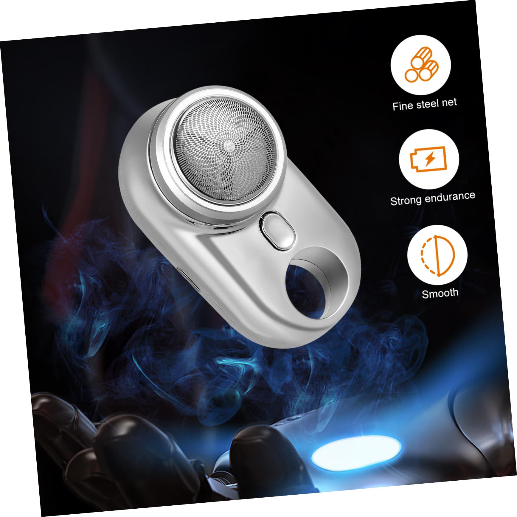 IPetBoom Electric Shaver for Men - Rechargeable Body & Beard Trimmer, Portable Mini Shaver with ABS Silver Coating - Perfect for Travel, Gym & Home Grooming