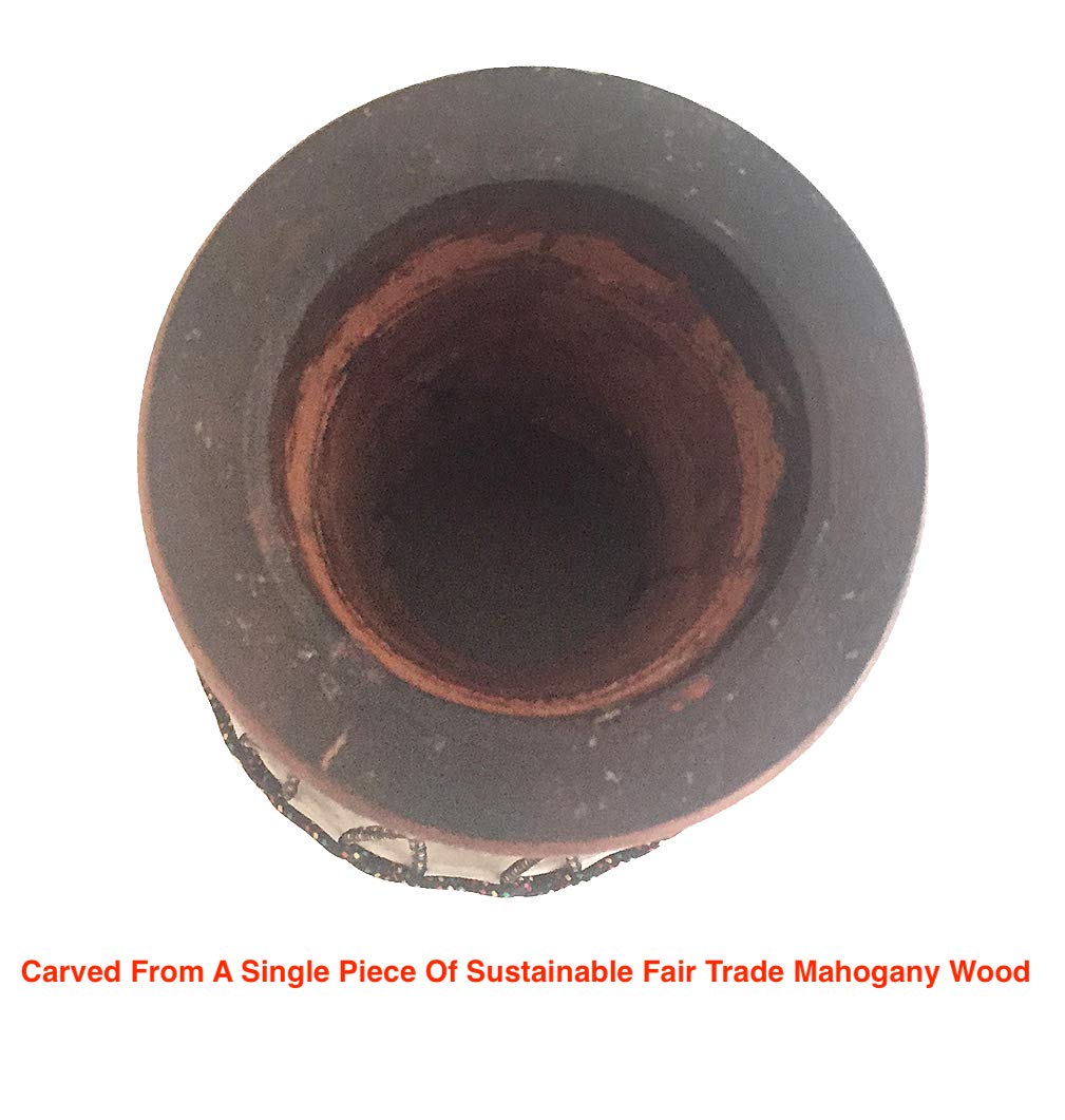 Hand Carved Solid Mahogany Wood Djembe Drum - 20